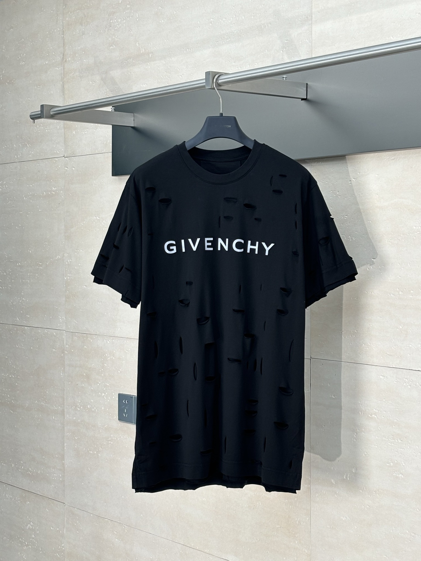Givenchy*/Givenchy 25Ss mangas cortas de doble capa rasgadas. Hecho de material súper suave de doble hebra de 50 hilos.…