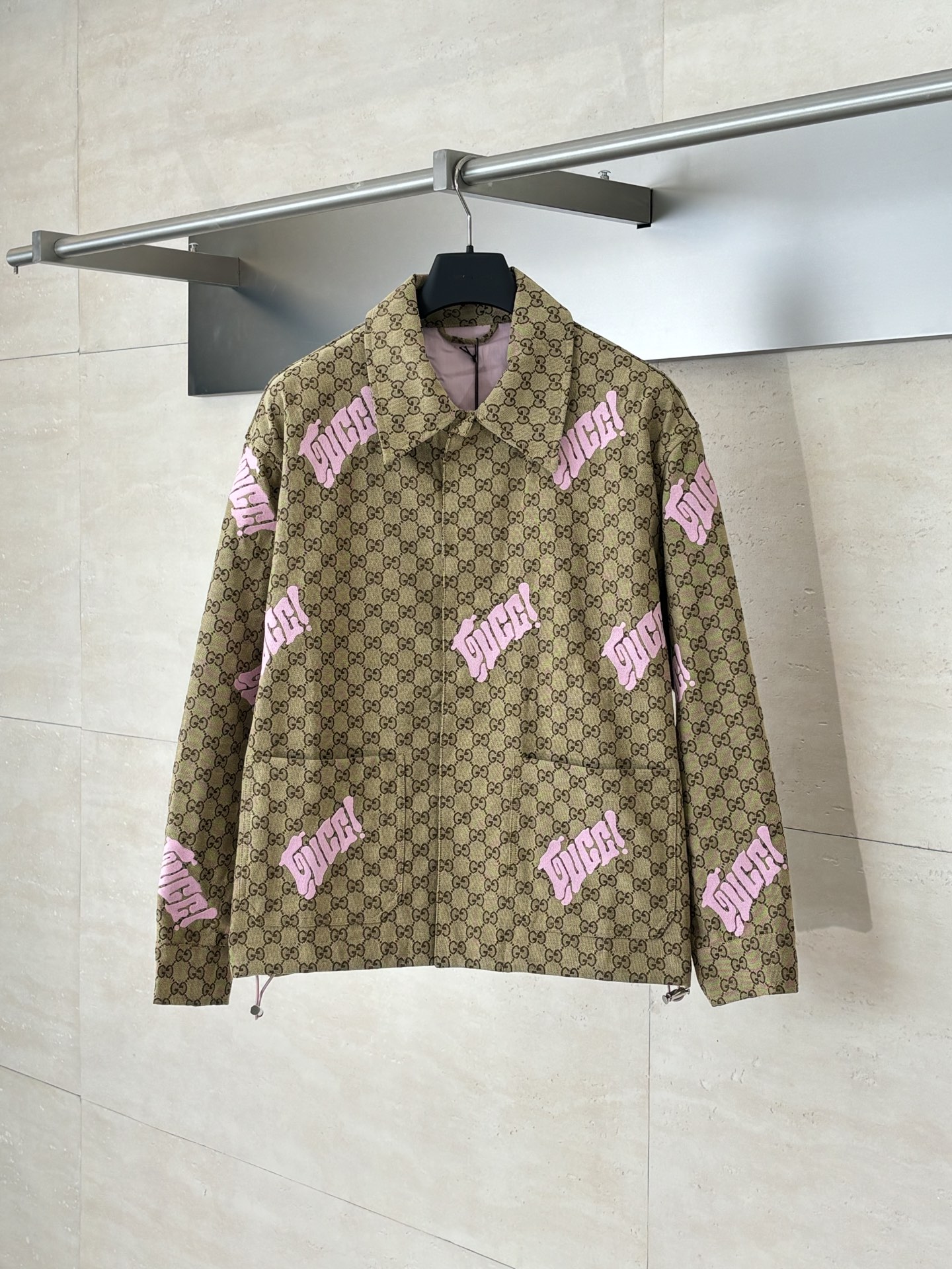 Gucc*/Gucci 25SS nueva chaqueta con botones a presión y bordado de colores. Tallas: S/M/L/XL