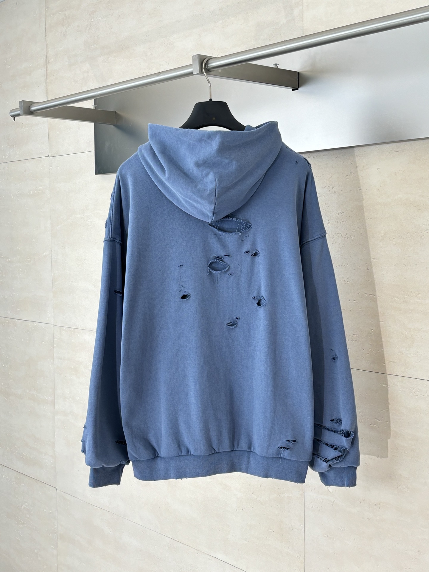 Balenciaga*/巴黎25早秋水洗做旧破洞连帽卫衣Size：XS/S/M/L