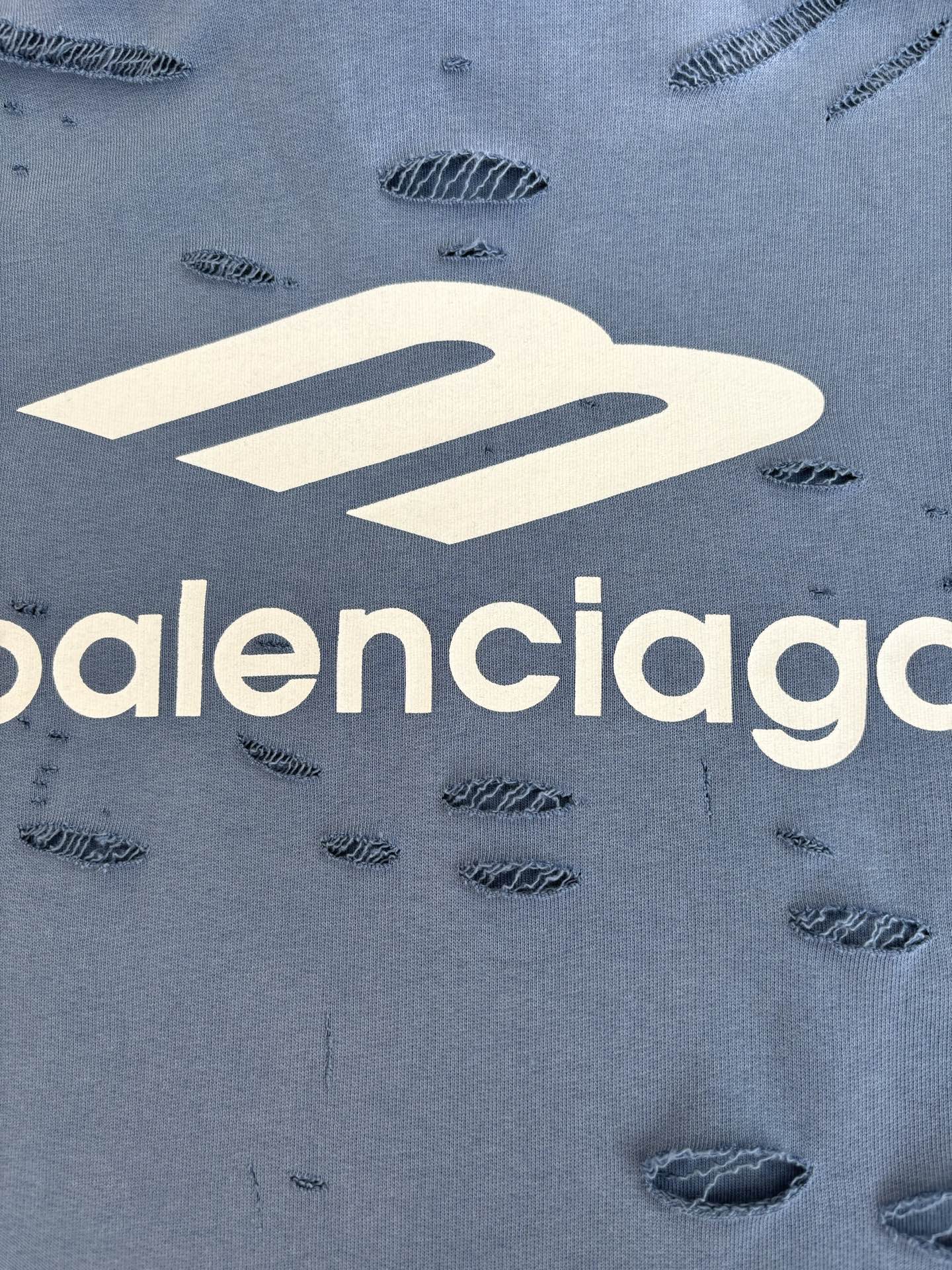 Balenciaga*/巴黎25早秋水洗做旧破洞连帽卫衣Size：XS/S/M/L