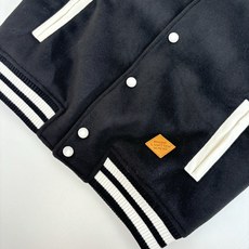 1V/路易 FW25 Nigo系列拼皮珍珠扣皮革镶边前袋饰棒球束腰棒球服夹克 本款棒球束腰夹克为胸前丝绒 1V/路易 FW25 Nigo系列拼皮珍珠扣皮革镶边前袋饰棒球束腰棒球服夹克 本款棒球束腰夹克为胸前丝绒