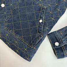 1V/路易 联名nigo靴线绣花牛仔棉服原29,600购入,nigo联名系列。定制原版斜纹全棉牛仔面料, 1V/路易 联名nigo靴线绣花牛仔棉服原29,600购入,nigo联名系列。定制原版斜纹全棉牛仔面料,