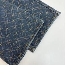 1V/路易 联名nigo靴线绣花牛仔七分裤原17,600购入,nigo联名系列。定制原版斜纹全棉牛仔面料 1V/路易 联名nigo靴线绣花牛仔七分裤原17,600购入,nigo联名系列。定制原版斜纹全棉牛仔面料