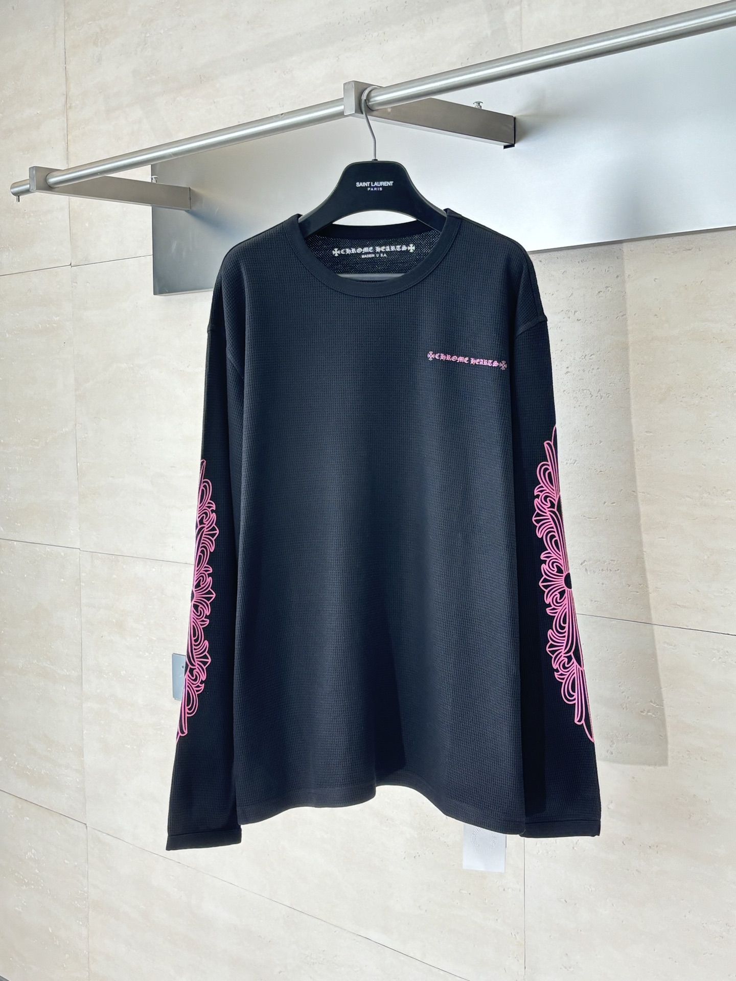 Chrome Heart*/克罗心 USA限定CH黑粉华夫格面料采用280克全棉华夫格双层材质  印花采