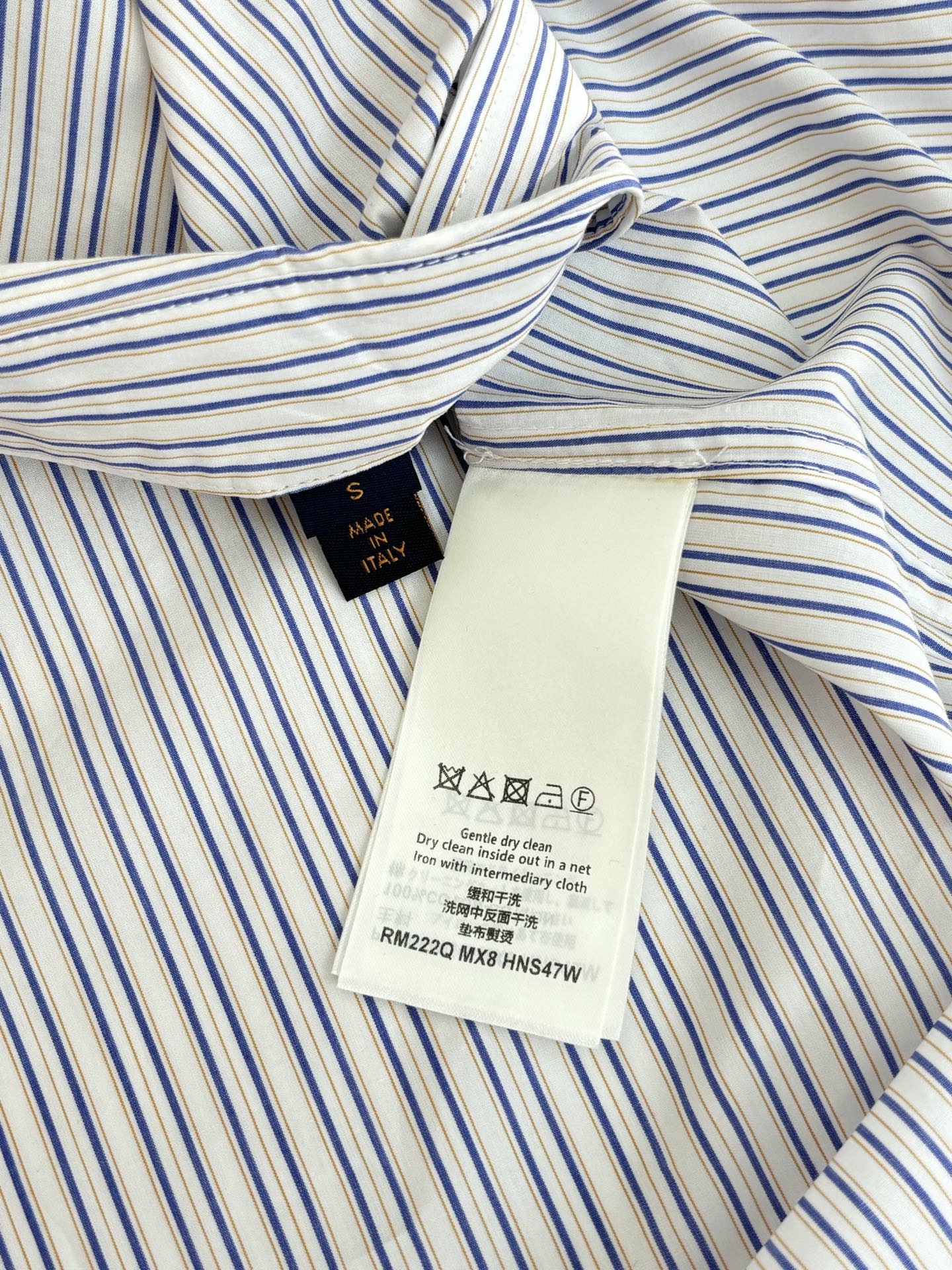 1V/路易 条纹元素别针刺绣长袖衬衫Size：S/M/L/XL