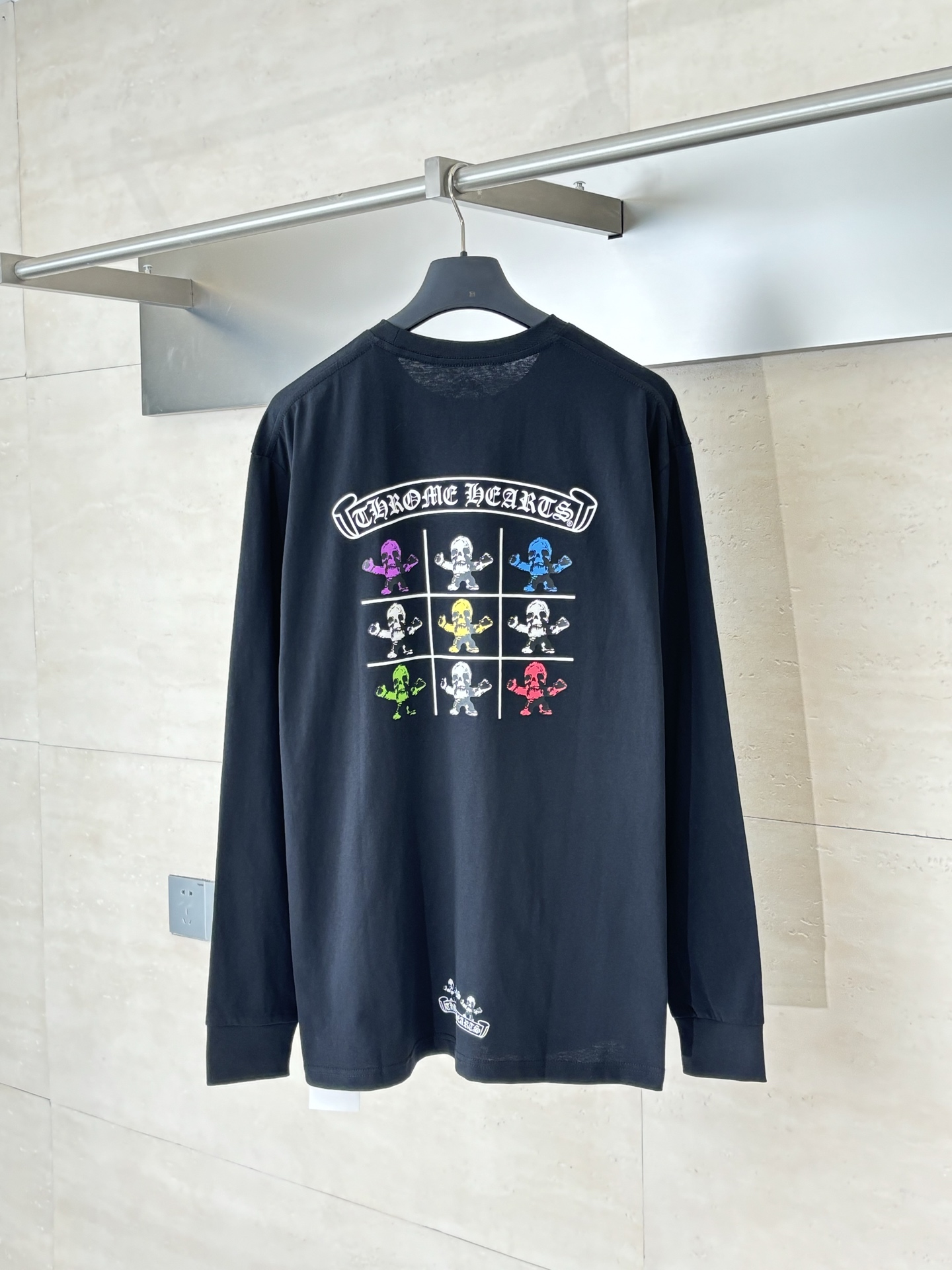 Chrome Heart*/克罗心  foti 骷髅多彩印花长袖面料采用26织220克全棉材质  印花采