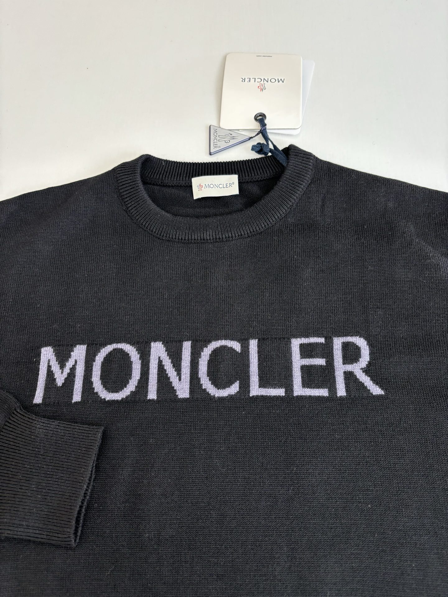 Moncle*/蒙口 25SS新款 字母标识套头长袖针织衫Size：S/M/L/XL