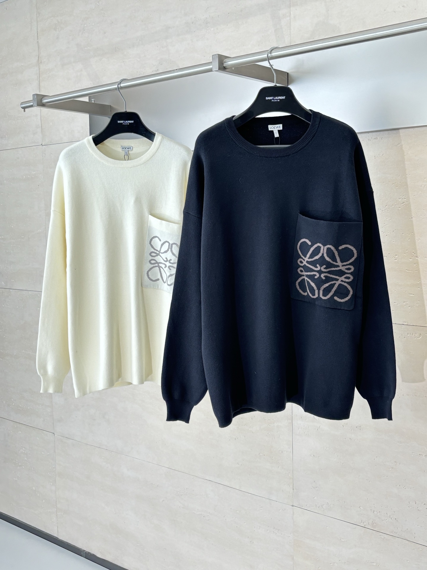 Loew*/罗意威 25新配色 Anagram口袋套头针织毛衣 Size：S/M/L/XL