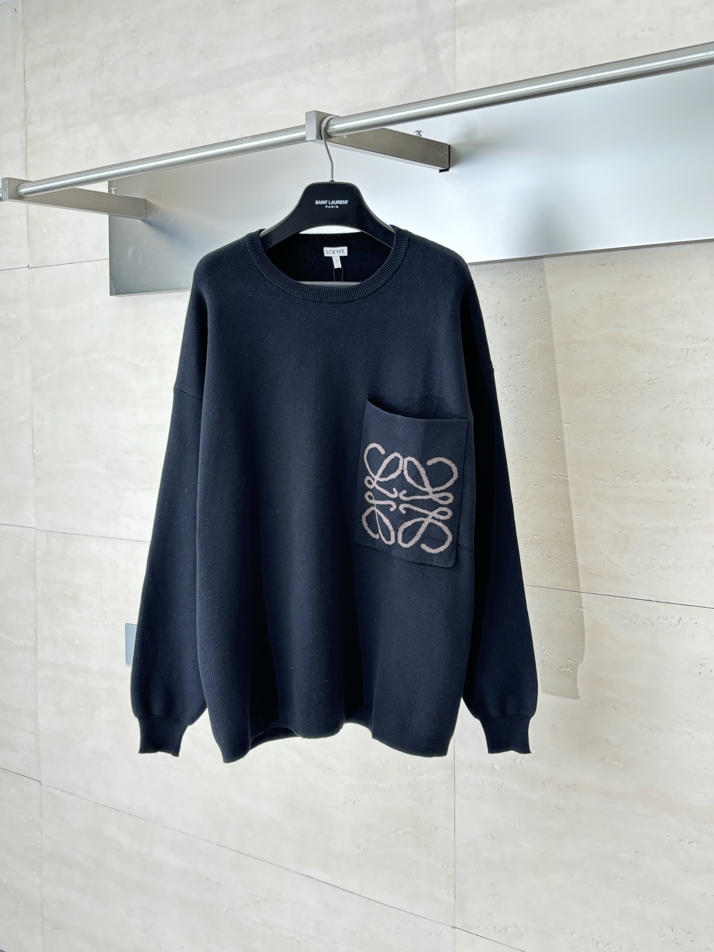 Loew*/罗意威 25新配色 Anagram口袋套头针织毛衣 Size：S/M/L/XL