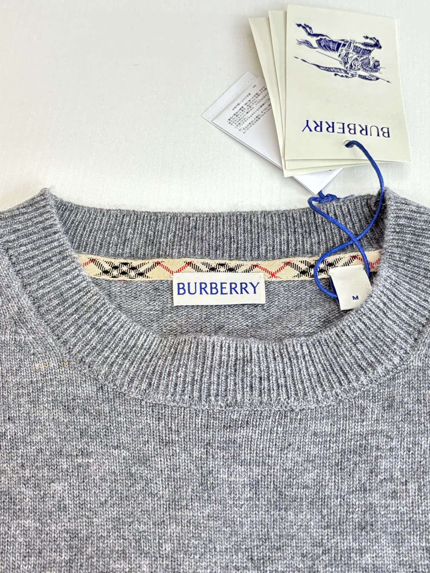 Burberry Burberr*/巴宝莉Bbr 战马小标刺绣羊绒圆领针织毛衣