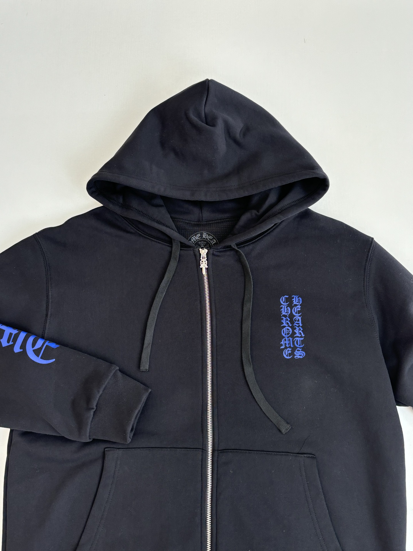 Chrome Hearts Blue Graphic Print Zip-Up Hoodie, Cotton Blend, Relaxed Fit 3 i1758273194815 5020 0 2