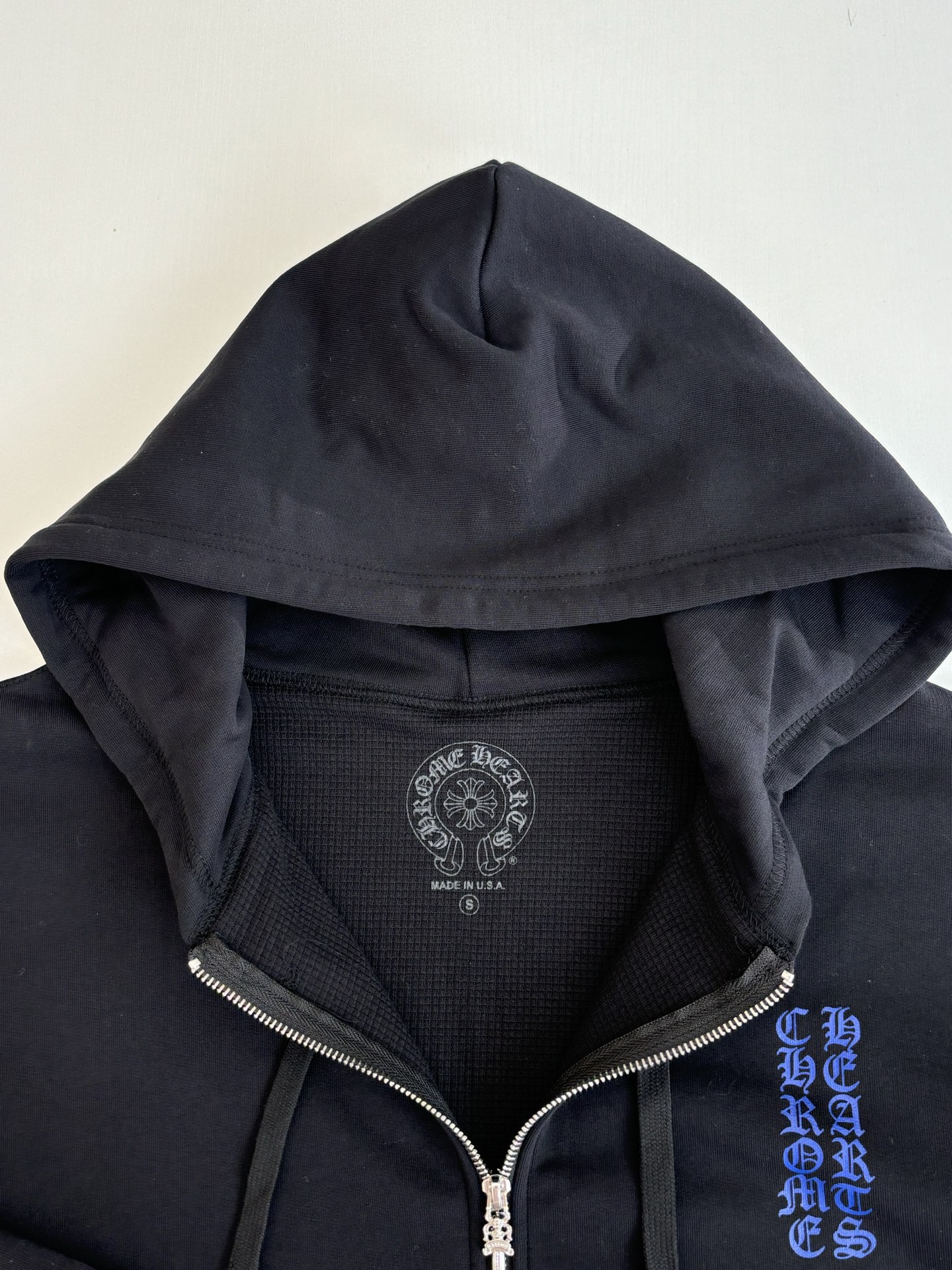 Chrome Hearts Blue Graphic Print Zip-Up Hoodie, Cotton Blend, Relaxed Fit 4 i1758273194829 2042 0 3