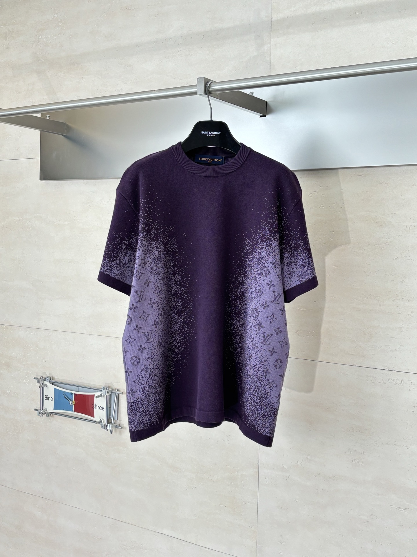 P235 1V/Louis SS26 primavera y verano nueva camiseta de manga corta de punto jacquard degradado Tamaño: S/M/L/XL