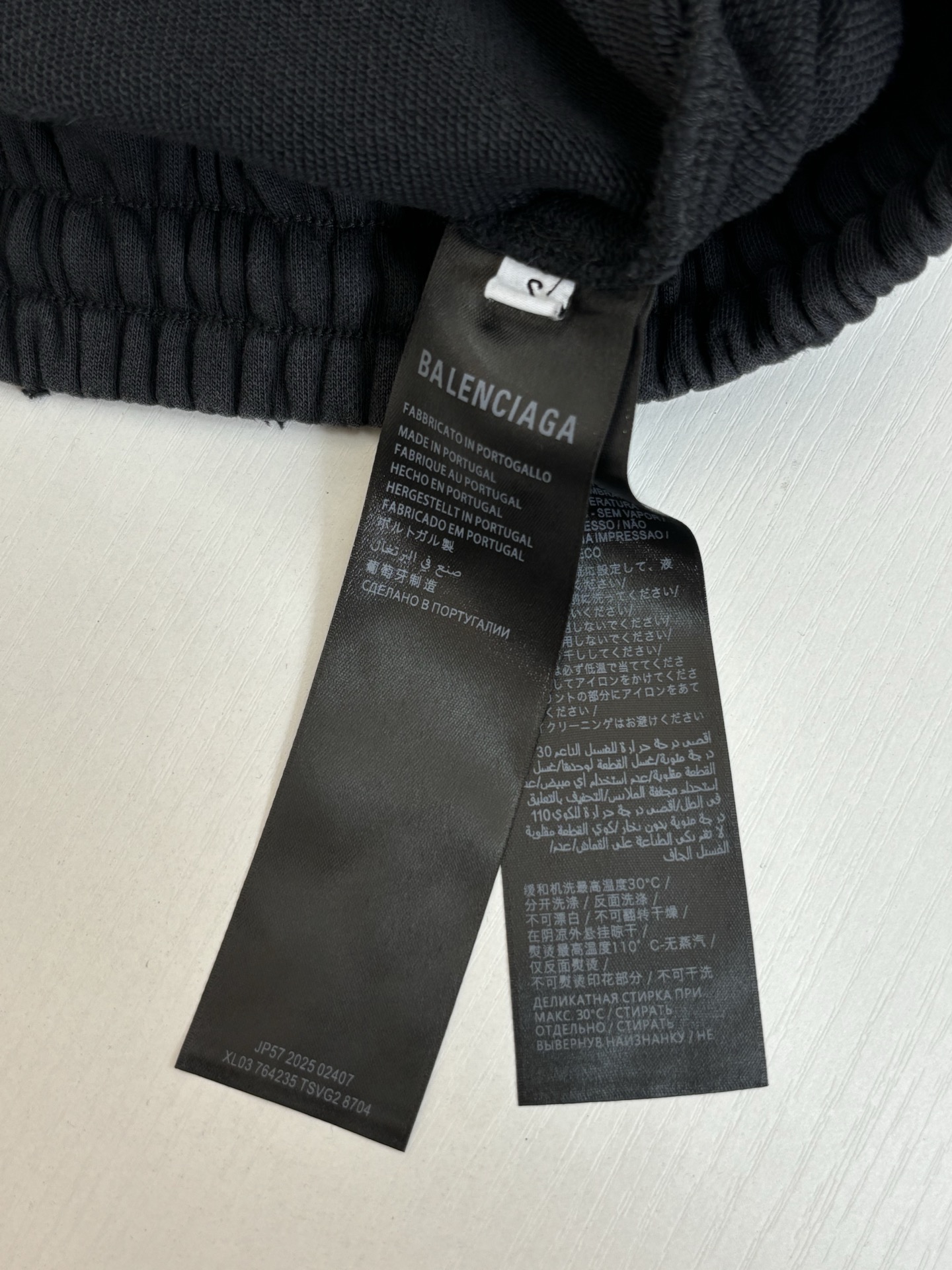 。Balenciag*/巴黎3B FOOTBALL BAGGY干绒面料字母刺绣纯棉松紧腰直筒运动裤800
