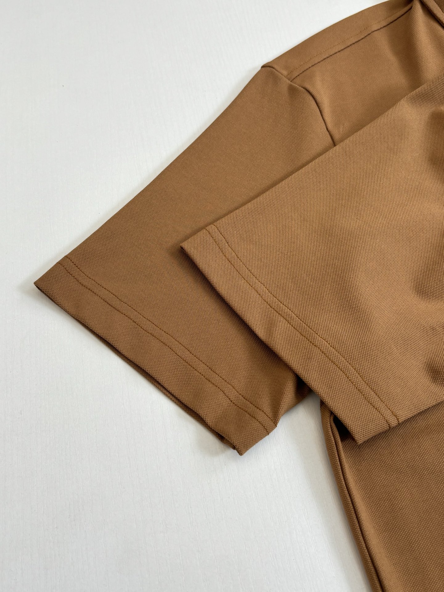 。Loro Pian*/诺悠翩雅 Loro piana标识刺绣珠地棉短袖翻领POLo衫横机针织（针织起脚