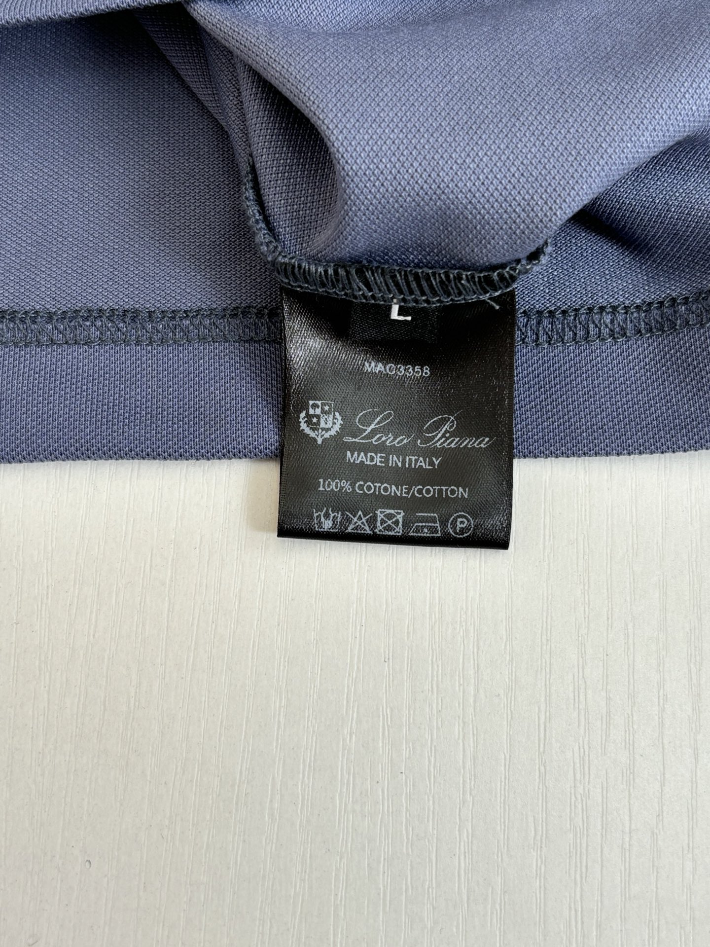 。Loro Pian*/诺悠翩雅 Loro piana标识刺绣珠地棉短袖翻领POLo衫横机针织（针织起脚