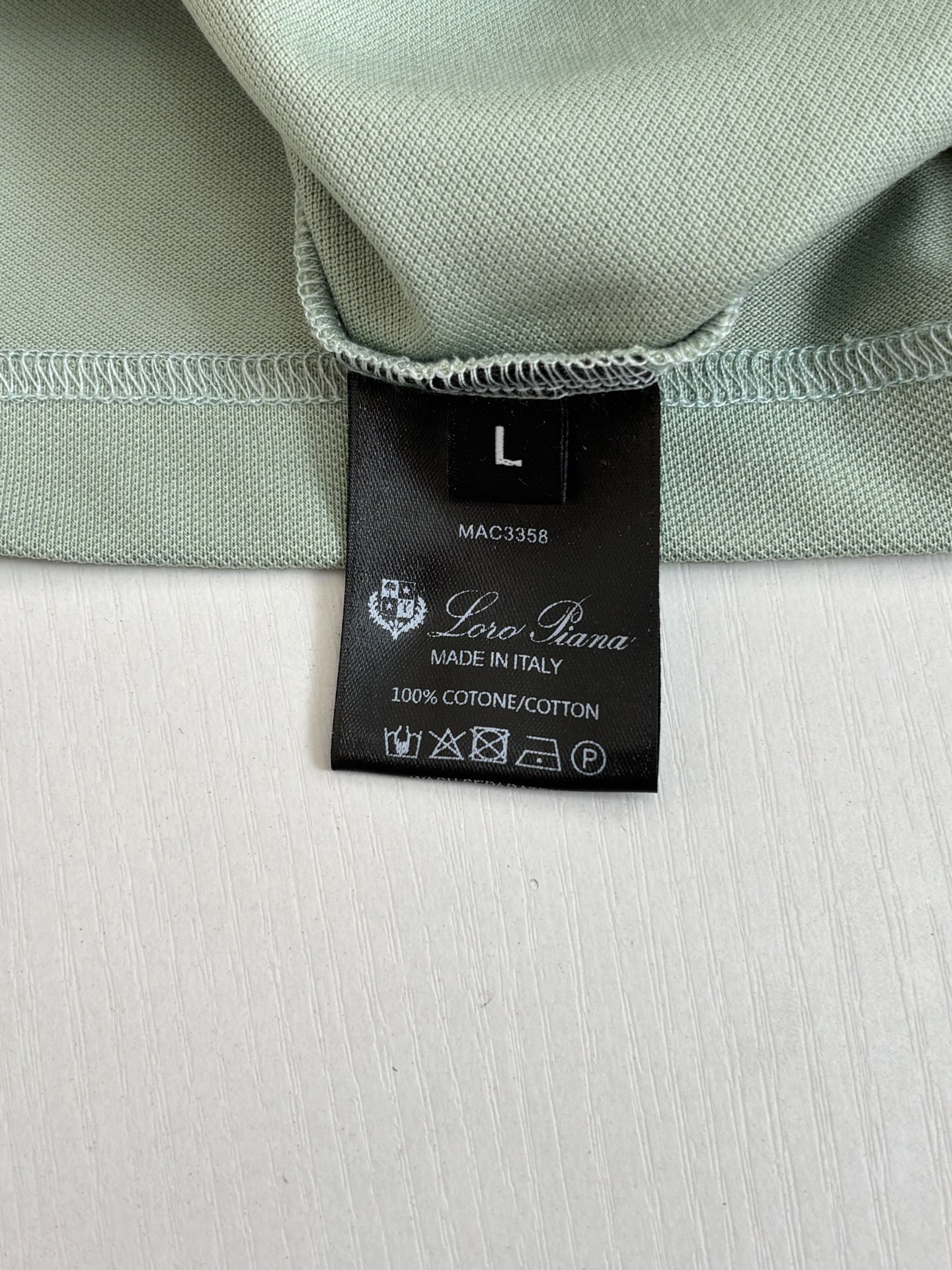 。Loro Pian*/诺悠翩雅 Loro piana标识刺绣珠地棉短袖翻领POLo衫横机针织（针织起脚