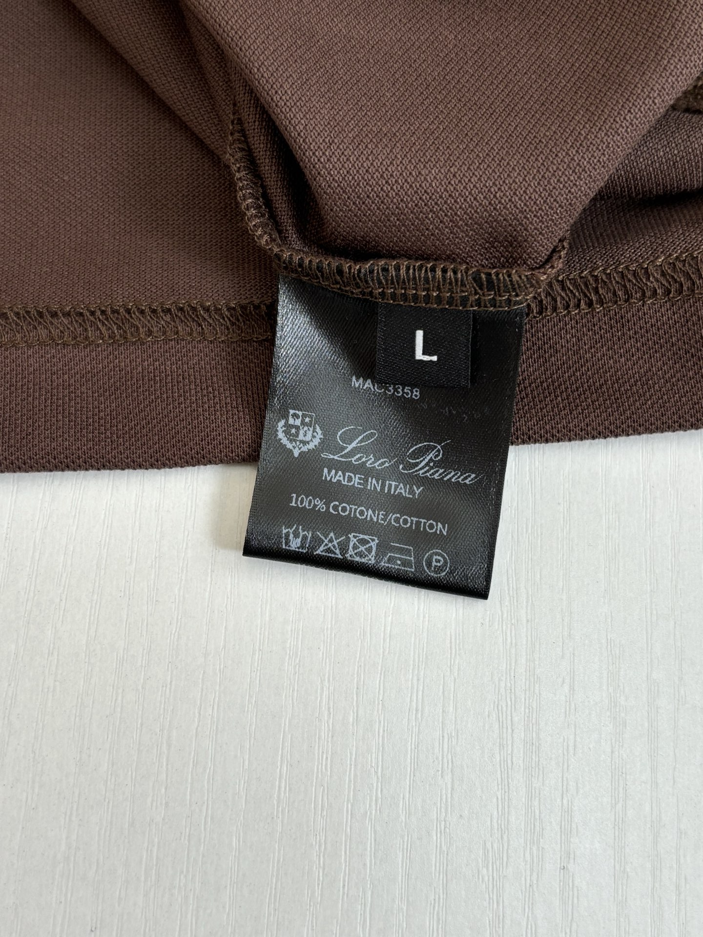 。Loro Pian*/诺悠翩雅 Loro piana标识刺绣珠地棉短袖翻领POLo衫横机针织（针织起脚