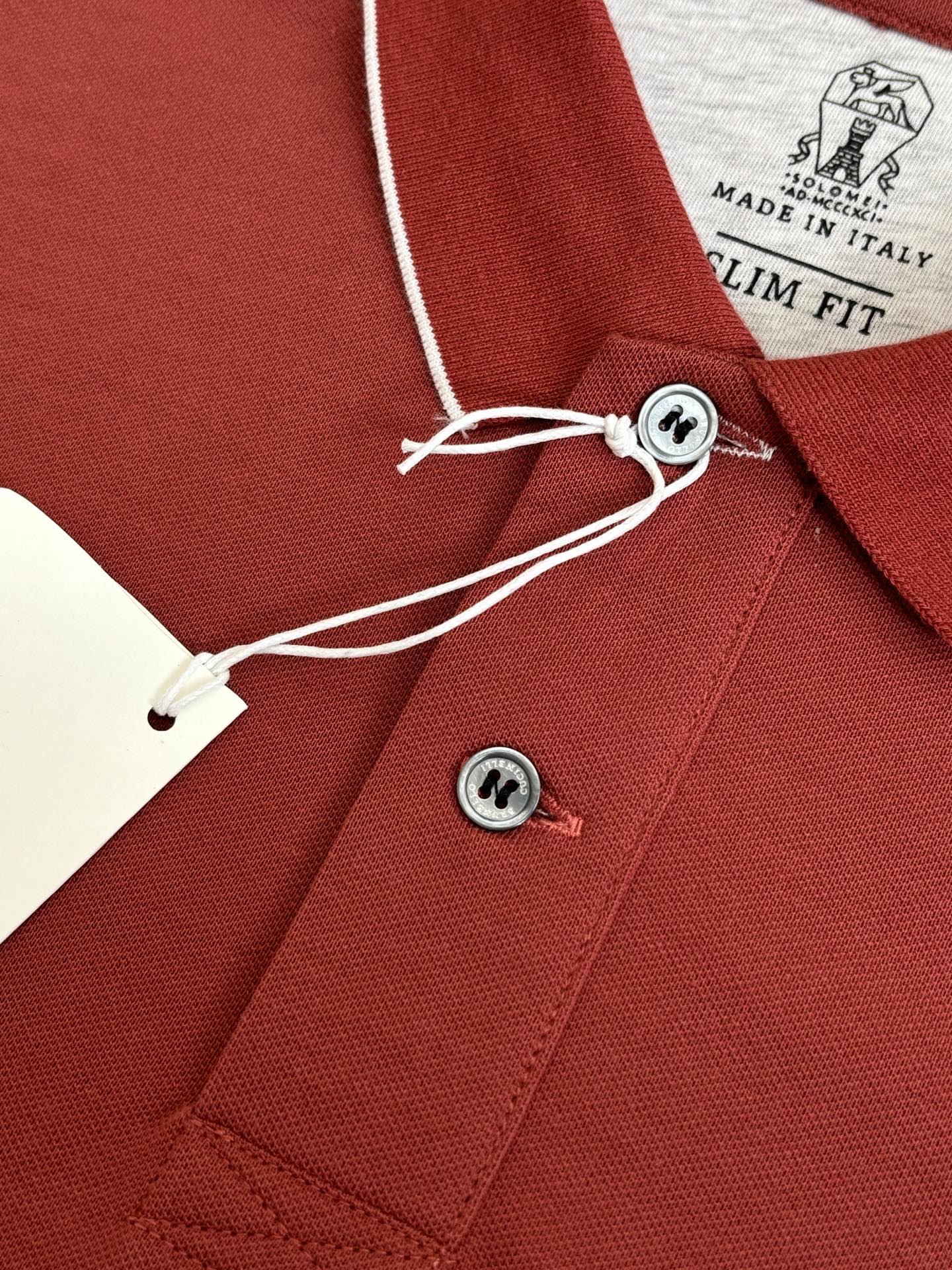 。Brunello Cucinell* BC徽标刺绣翻领短袖Polo衫定制丝光珠地弹府绸 紧致细腻 舒适