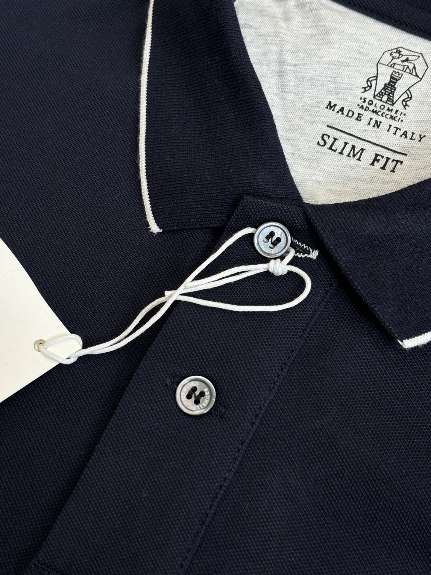 。Brunello Cucinell* BC徽标刺绣翻领短袖Polo衫定制丝光珠地弹府绸 紧致细腻 舒适