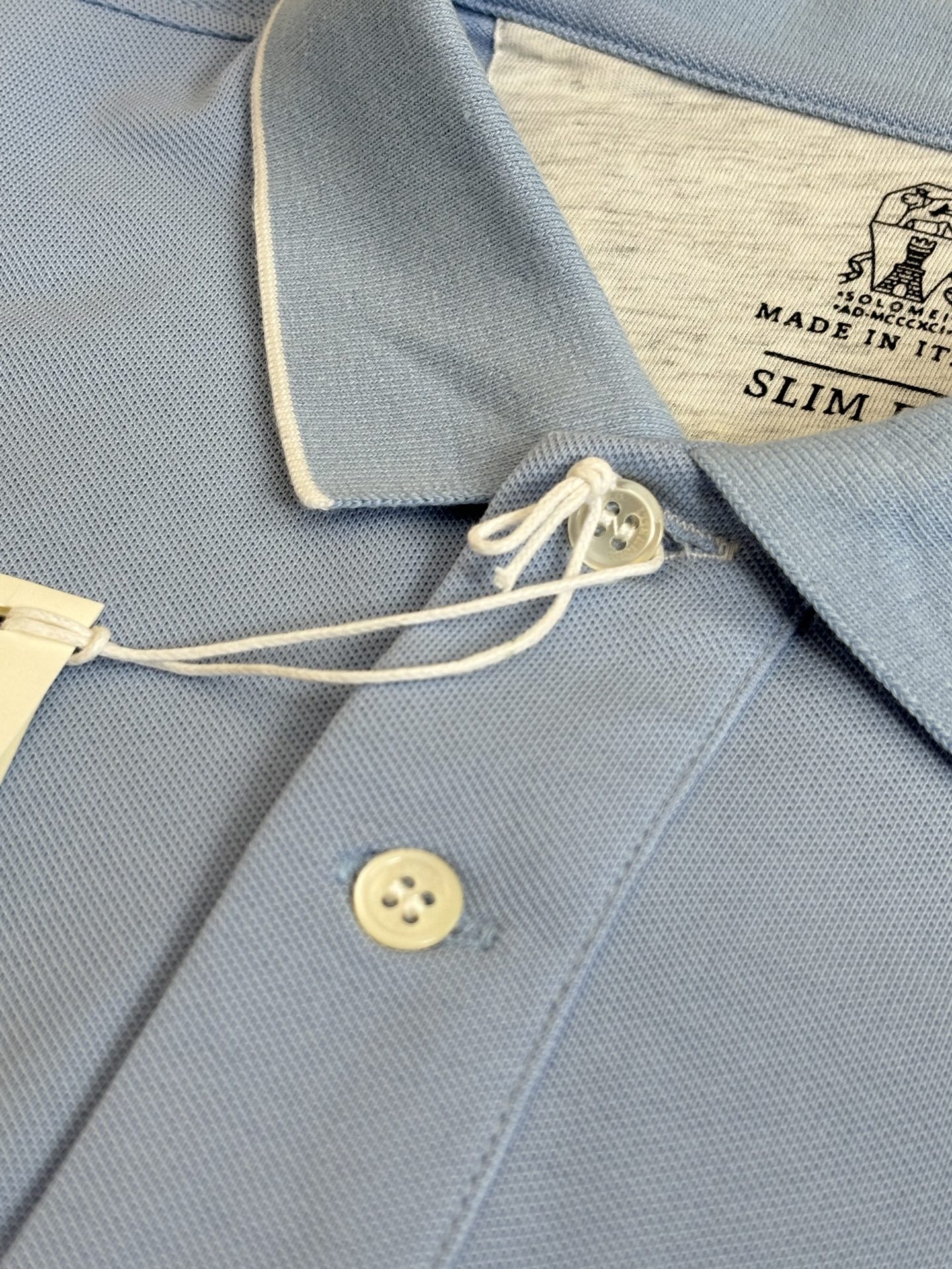 。Brunello Cucinell* BC徽标刺绣翻领短袖Polo衫定制丝光珠地弹府绸 紧致细腻 舒适