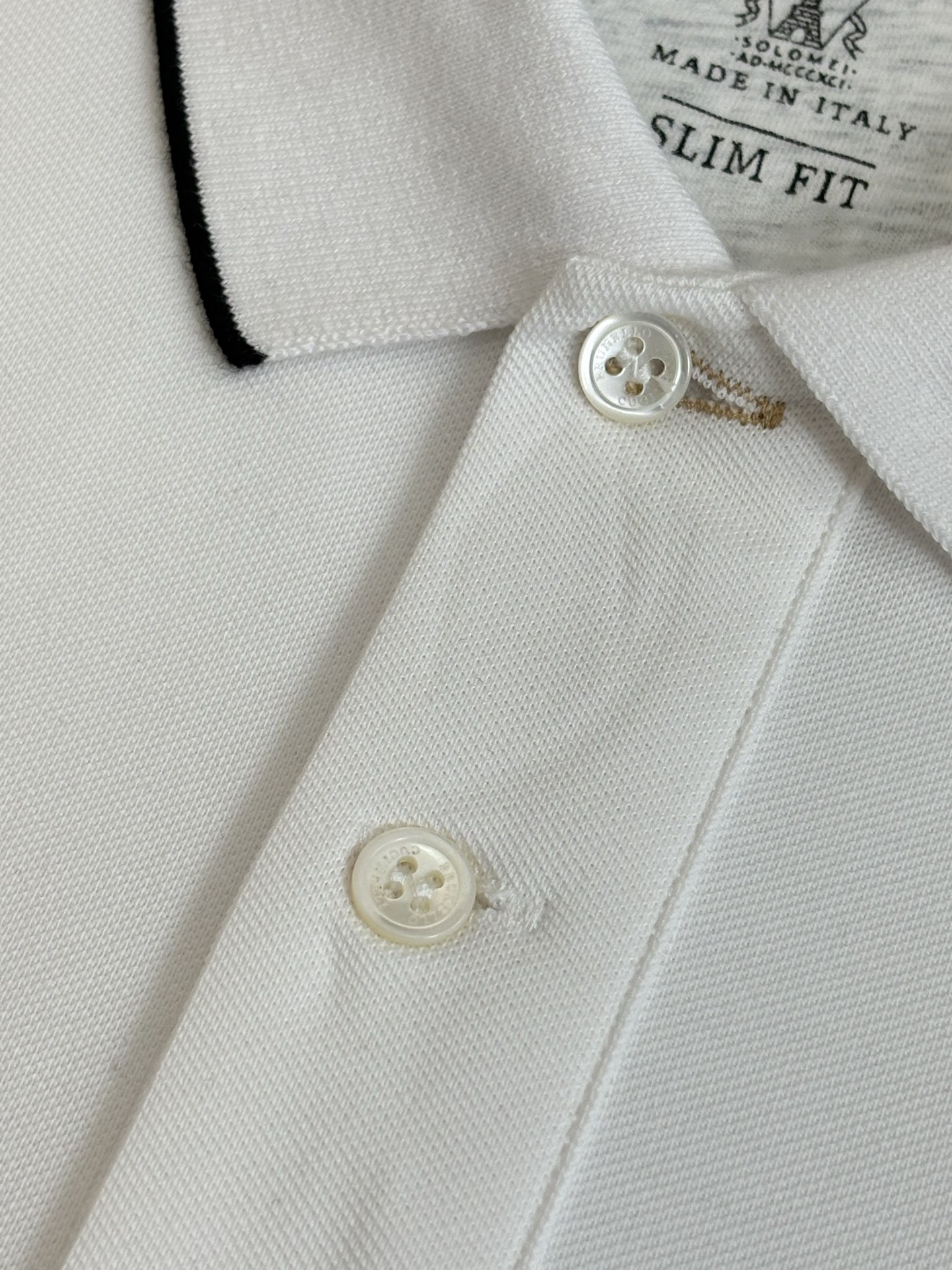 。Brunello Cucinell* BC徽标刺绣翻领短袖Polo衫定制丝光珠地弹府绸 紧致细腻 舒适