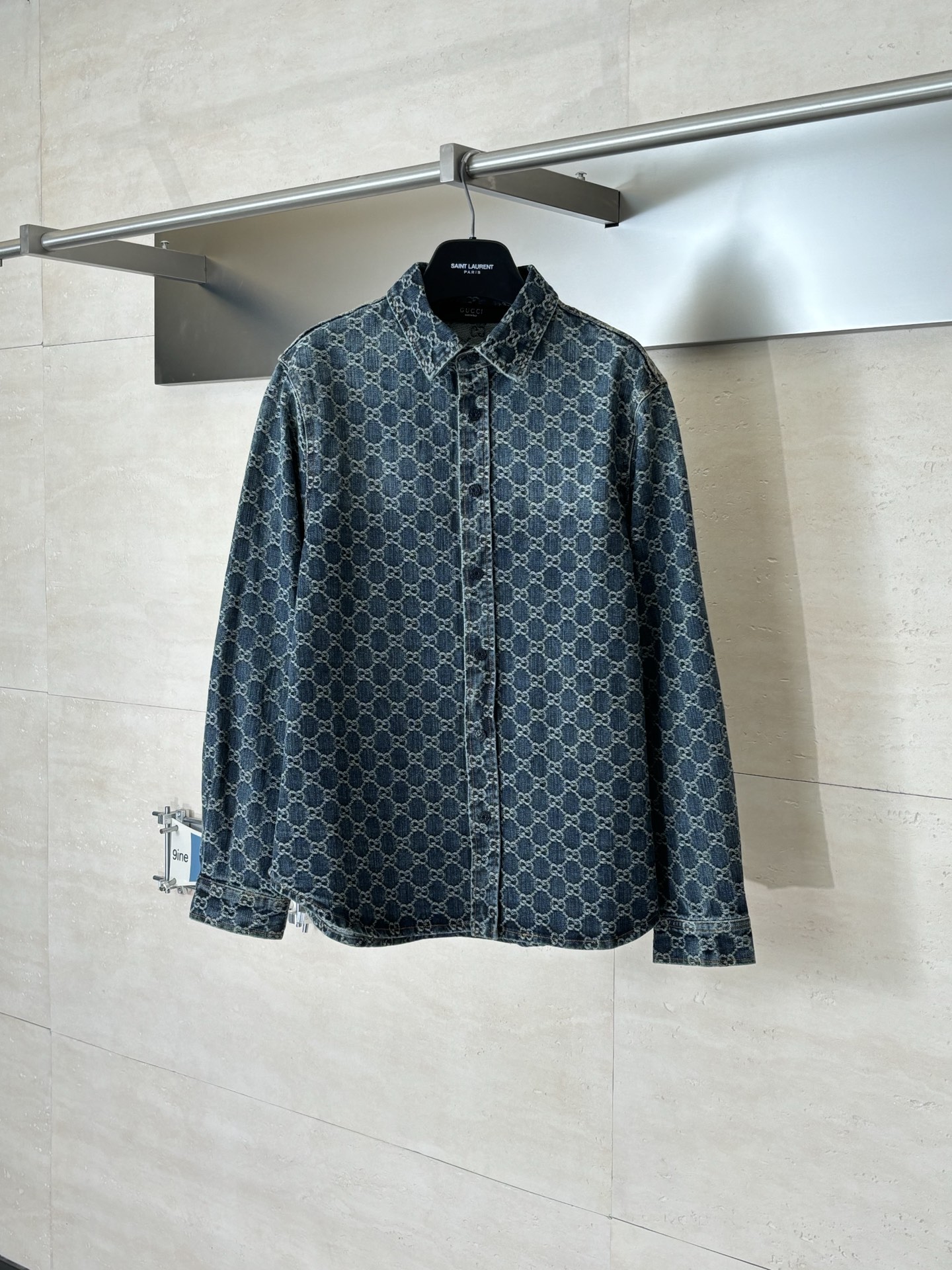 Gucci Blue Monogram Button Shirt