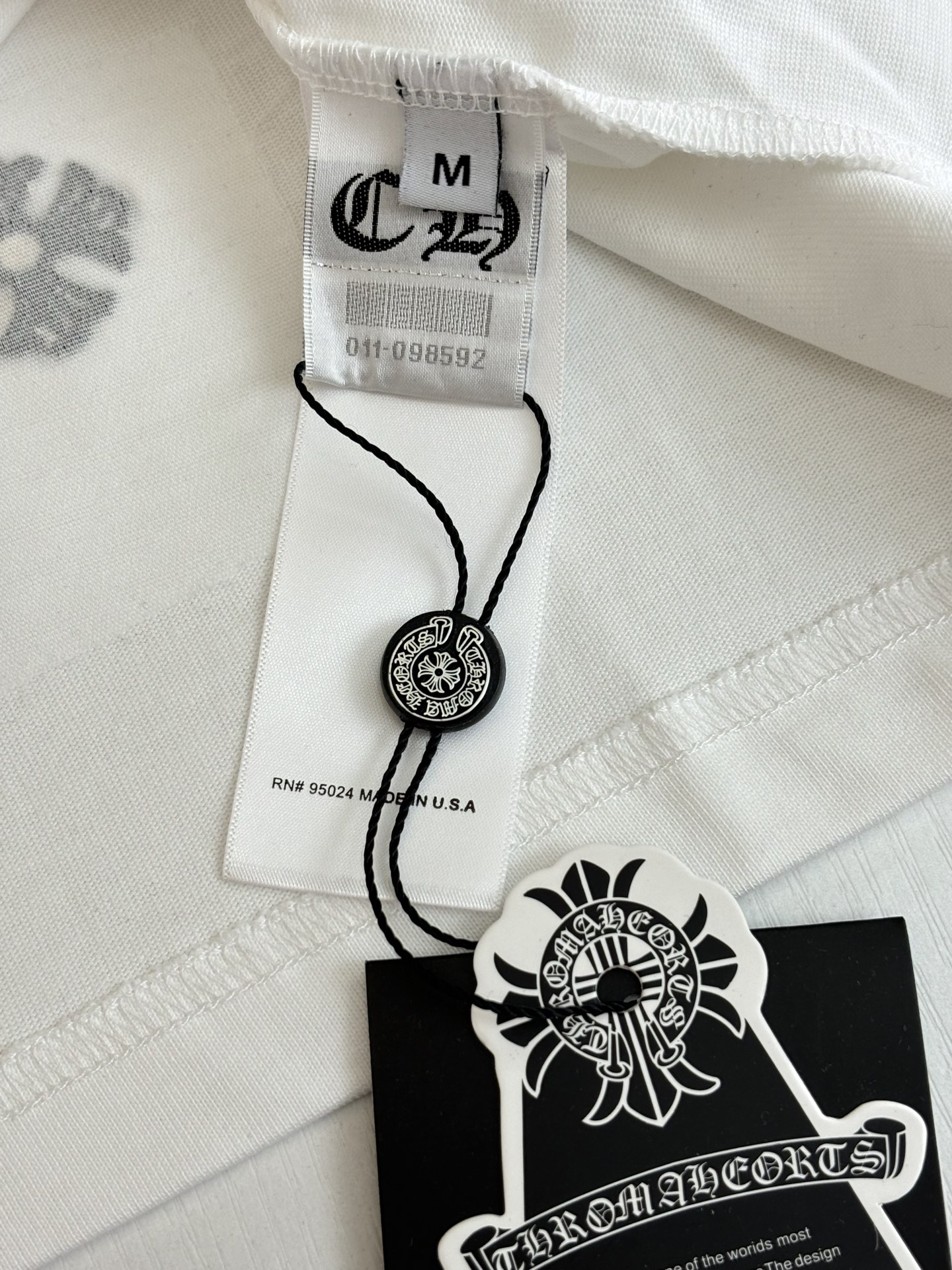 Chrome Hearts Chrome Heart*/克罗心 拼色Ch十字皮标短袖T恤