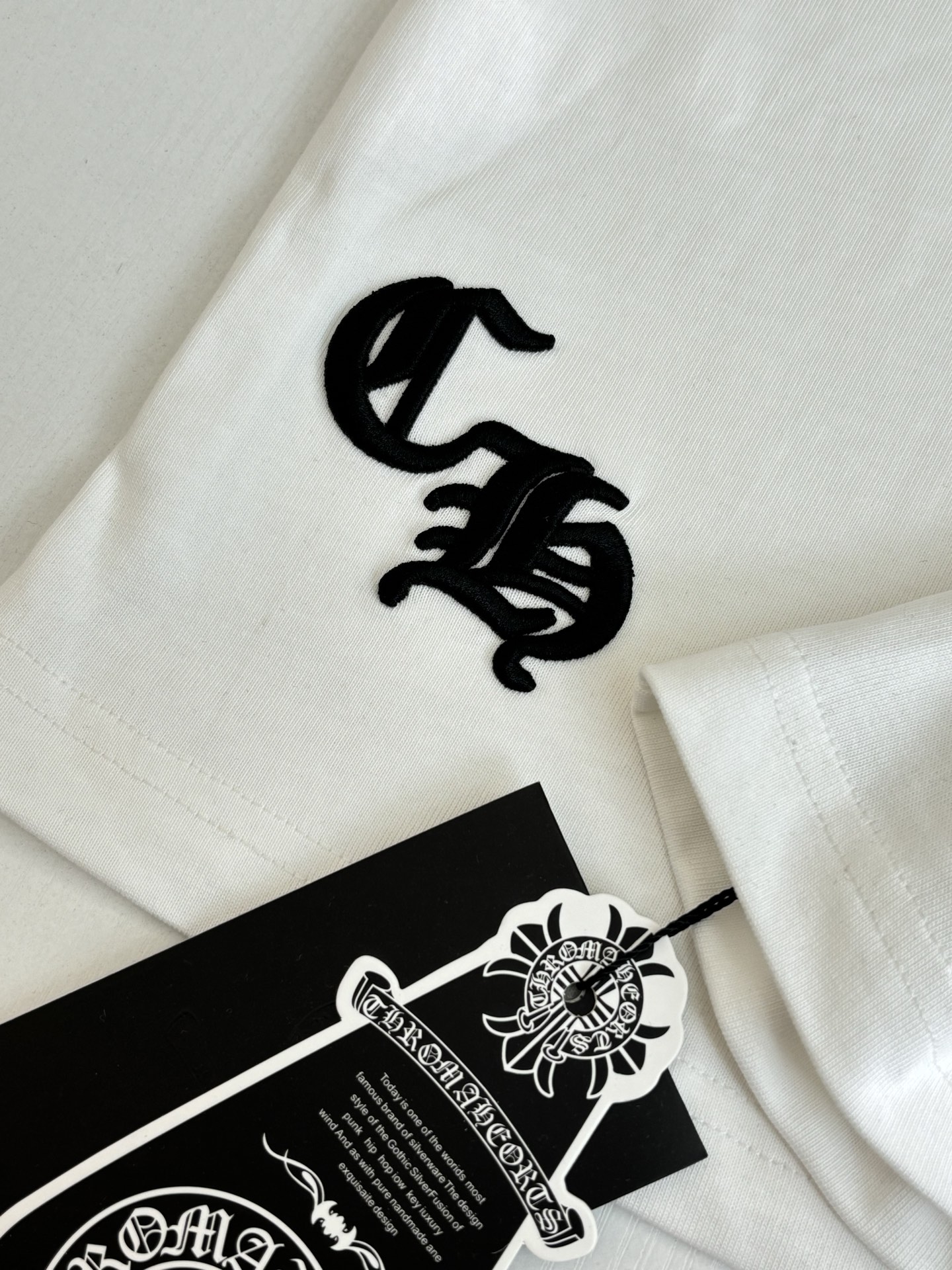 Chrome Hearts Chrome Heart*/克罗心 拼色Ch十字皮标短袖T恤