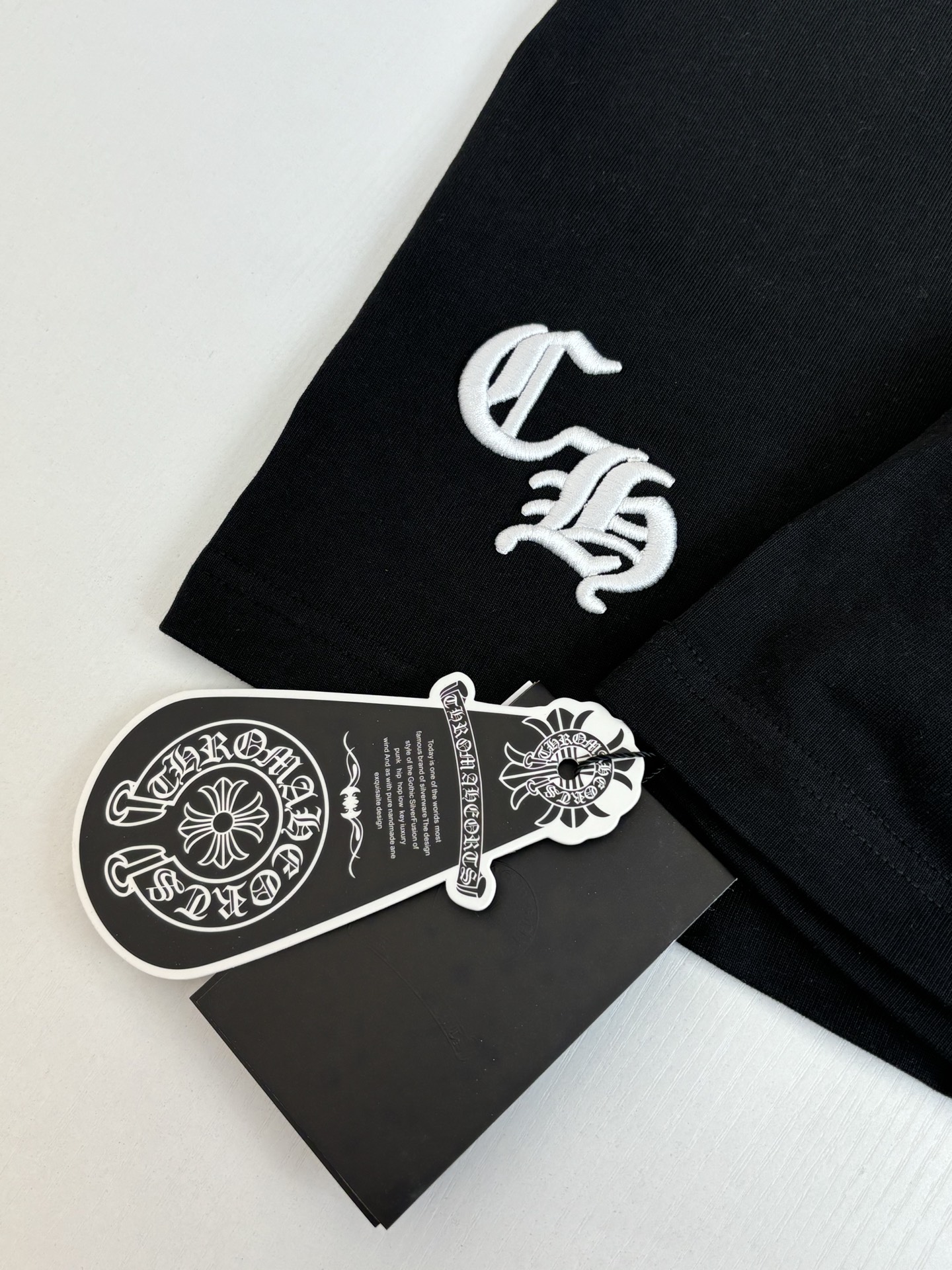 Chrome Hearts Chrome Heart*/克罗心 拼色Ch十字皮标短袖T恤