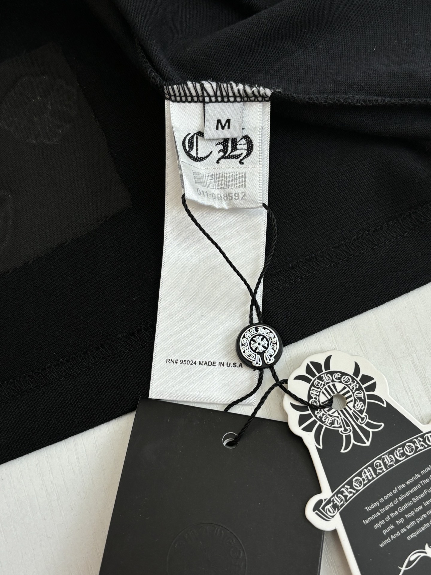 Chrome Hearts Chrome Heart*/克罗心 拼色Ch十字皮标短袖T恤