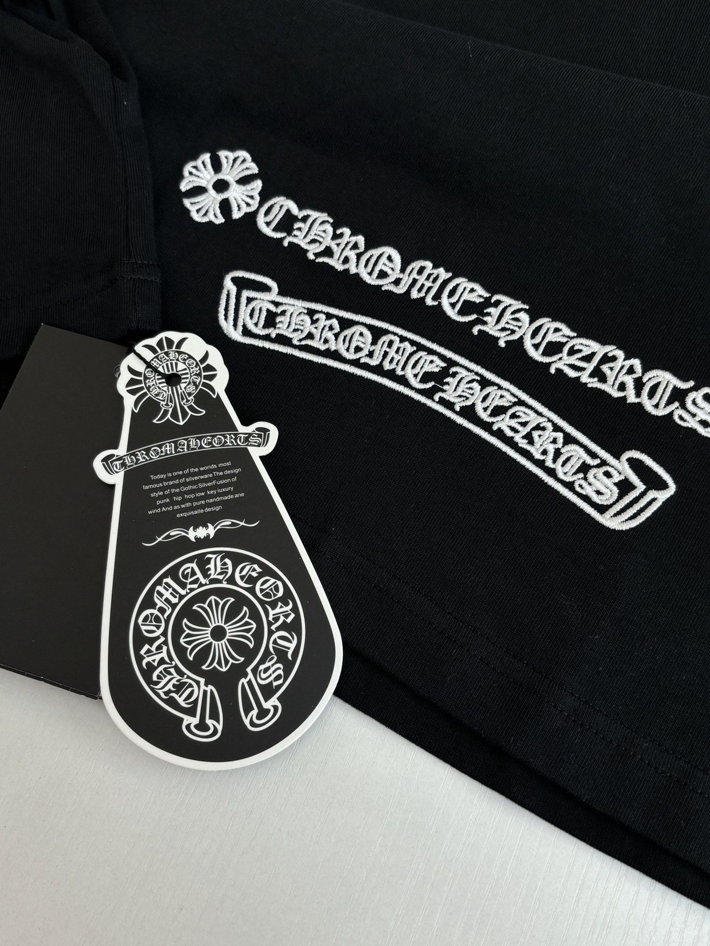 Chrome Hearts Chrome Heart*/克罗心 拼色Ch十字皮标短袖T恤