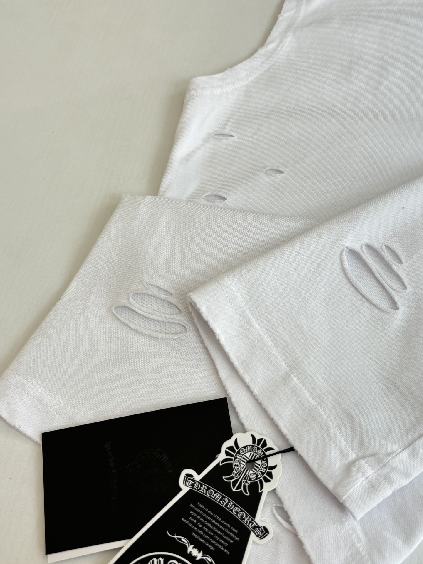 Chrome Hearts Chrome Heart*/克罗心 Ch银饰五金做旧破洞刺绣无袖背心