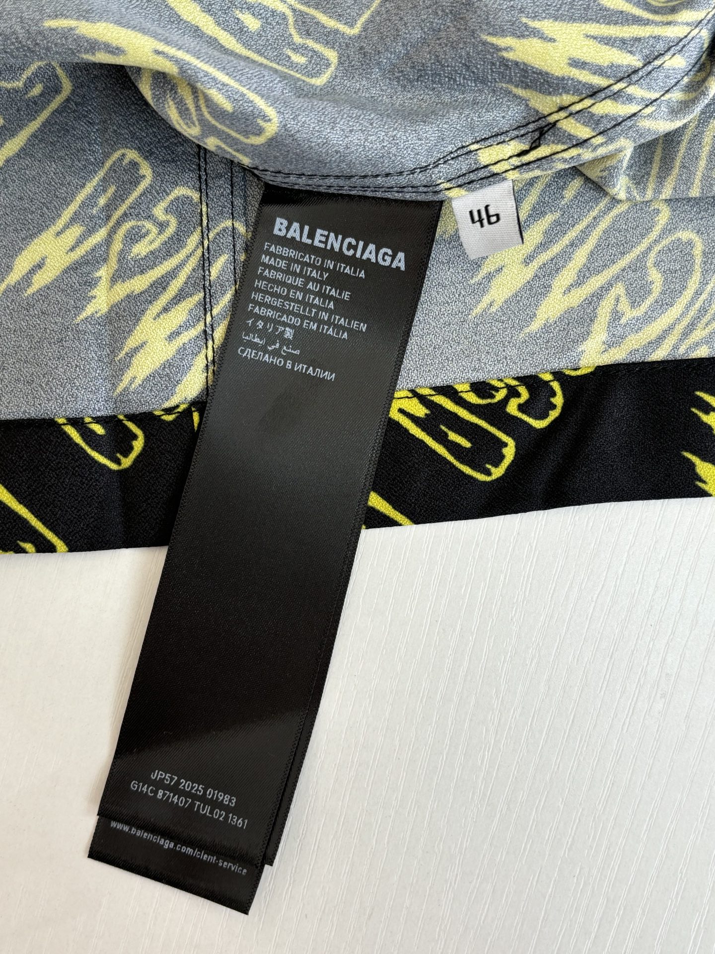 Balenciaga Balenciag*/巴黎 26SS 满印涂鸦字母短袖衬衫