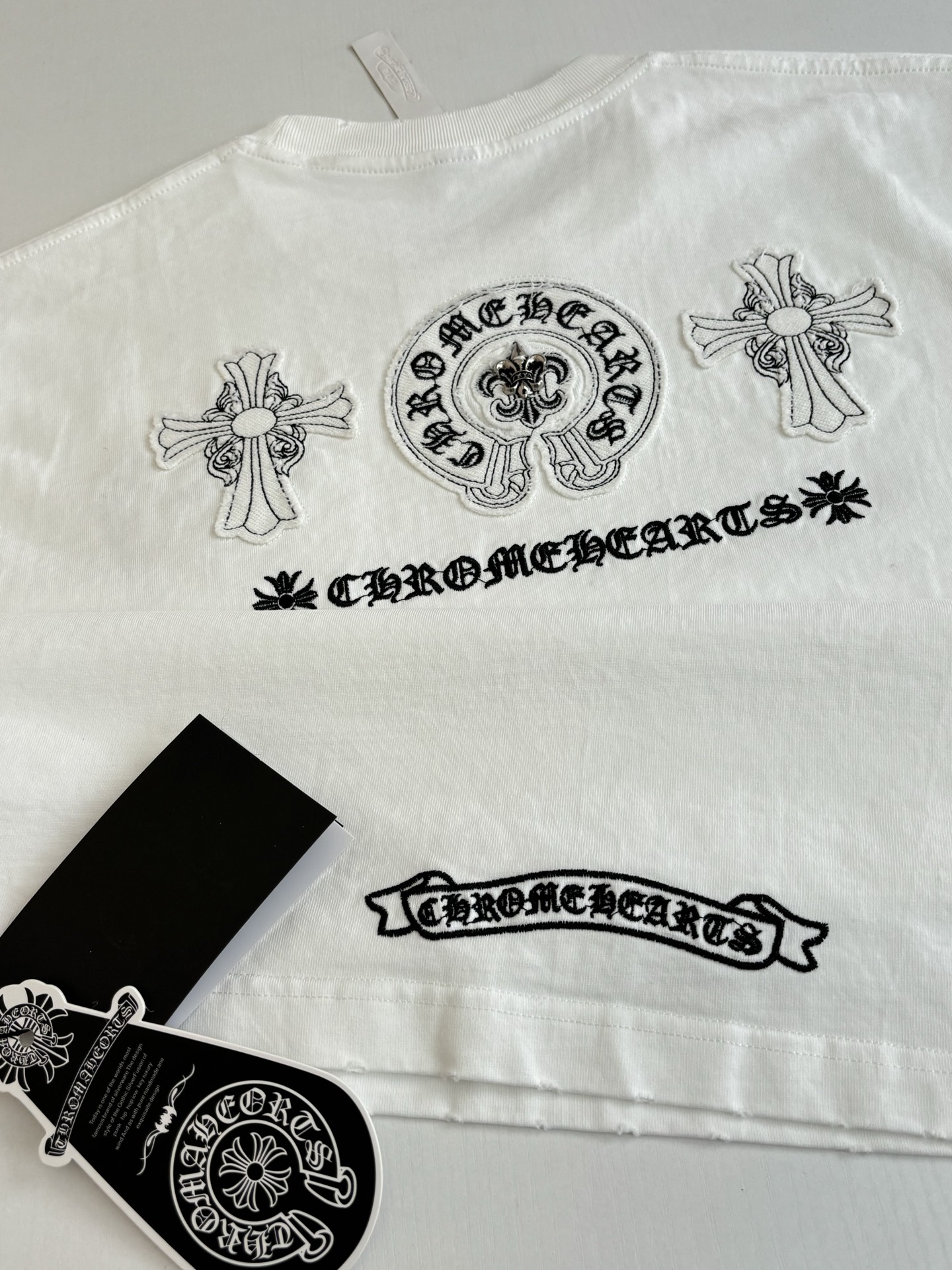 Chrome Hearts Chrome Heart*/克罗心 多标识马蹄印贴布刺绣短袖T恤
