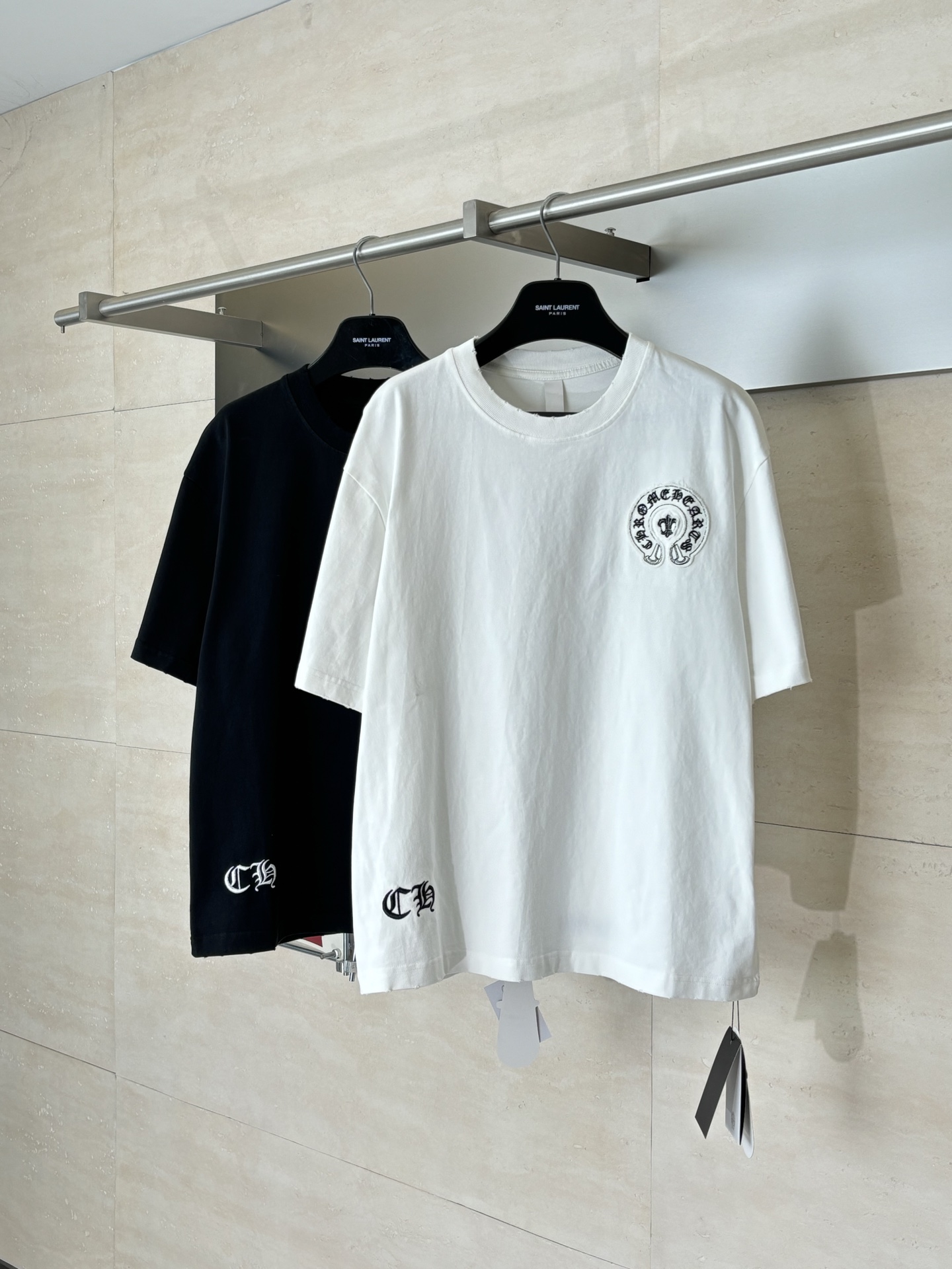 Chrome Hearts Chrome Heart*/克罗心 多标识马蹄印贴布刺绣短袖T恤