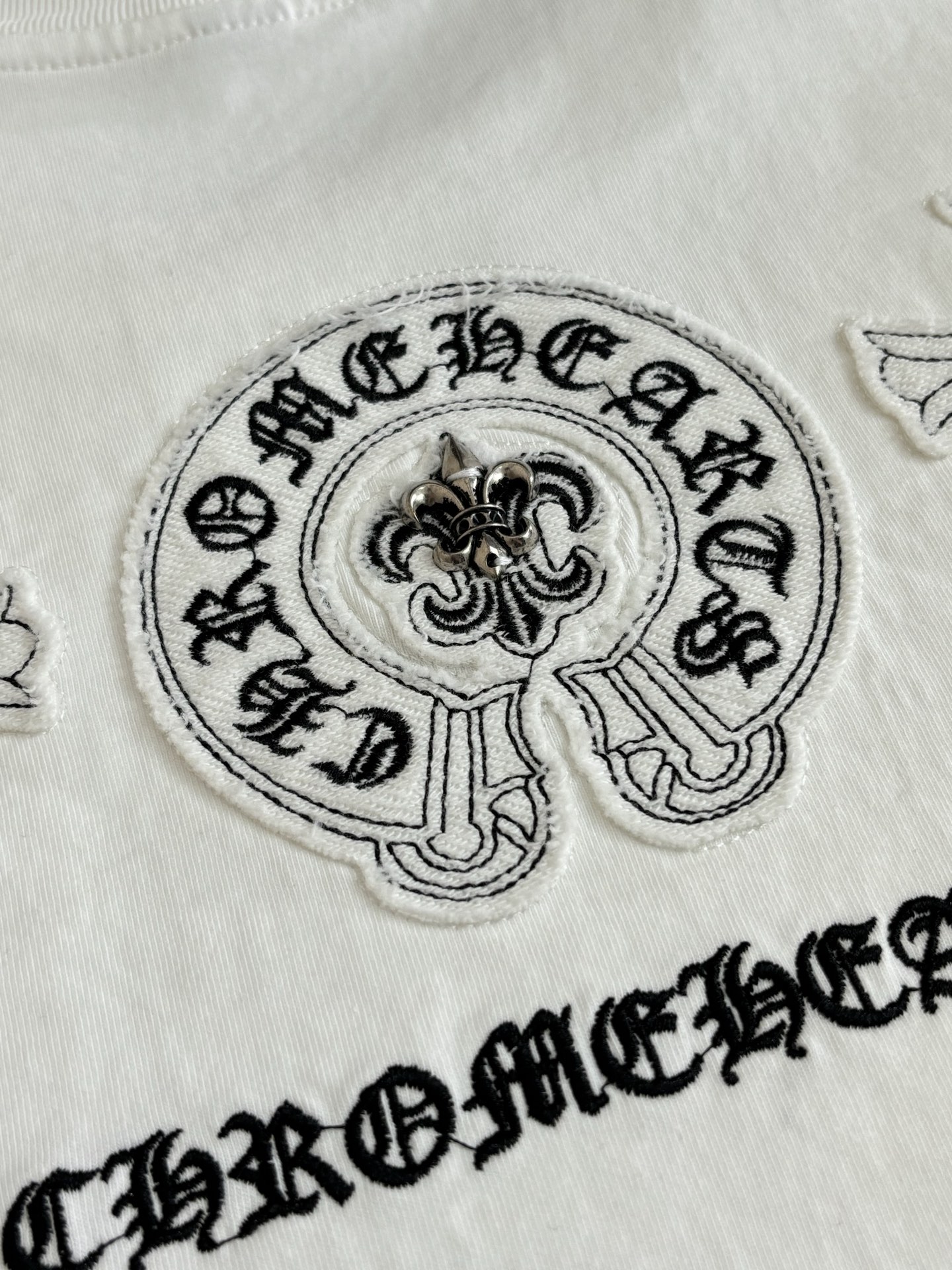 Chrome Hearts Chrome Heart*/克罗心 多标识马蹄印贴布刺绣短袖T恤