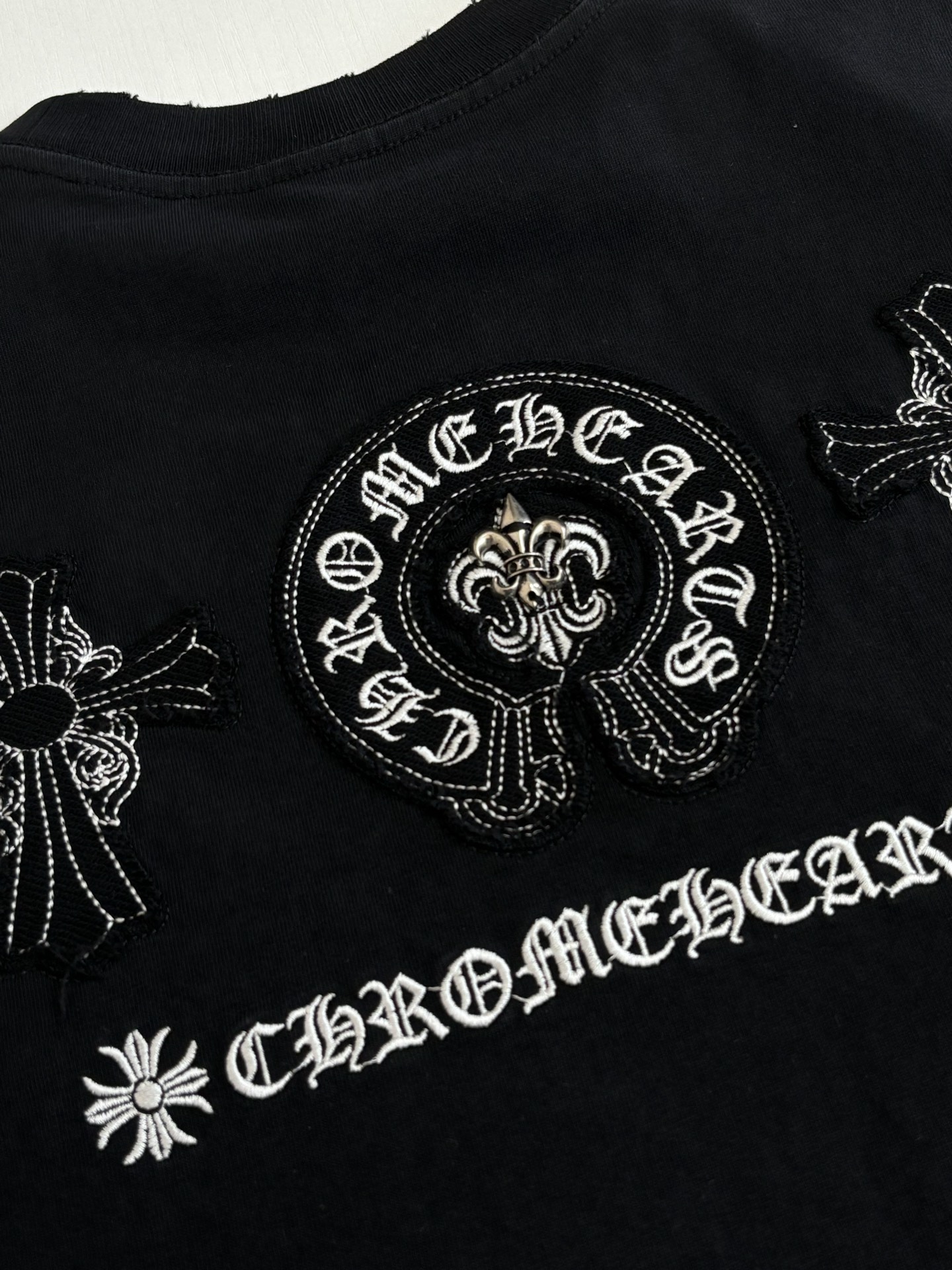 Chrome Hearts Chrome Heart*/克罗心 多标识马蹄印贴布刺绣短袖T恤