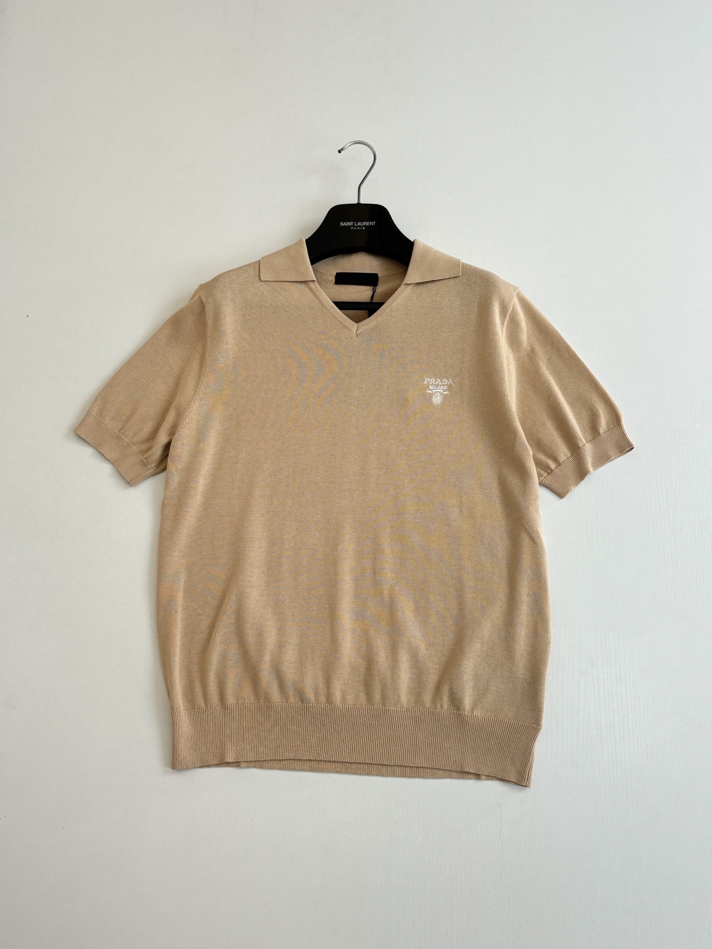 Prada Prad*/普拉达 字母标识刺绣针织翻领Polo衫