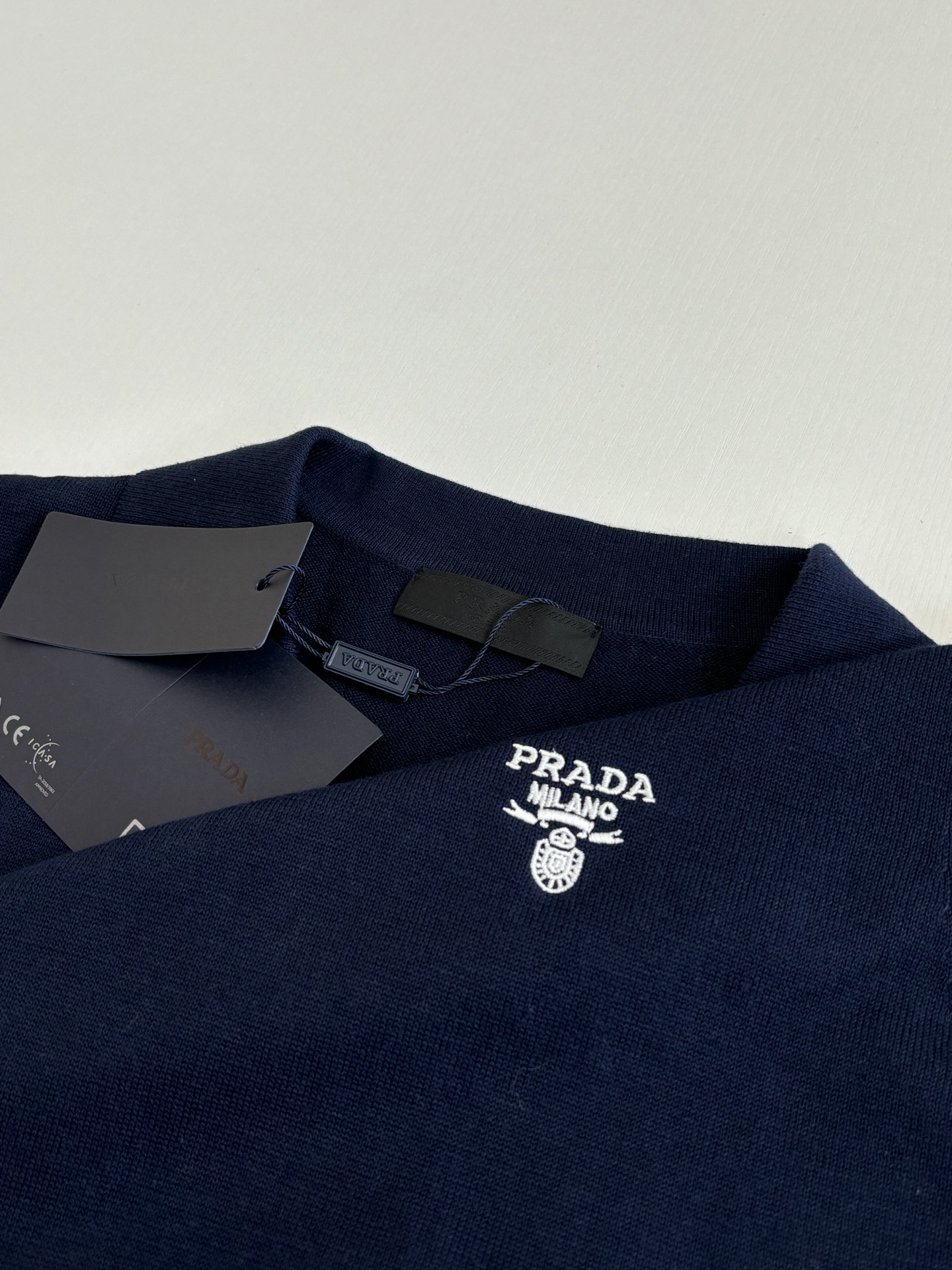 Prada Prad*/普拉达 字母标识刺绣针织翻领Polo衫