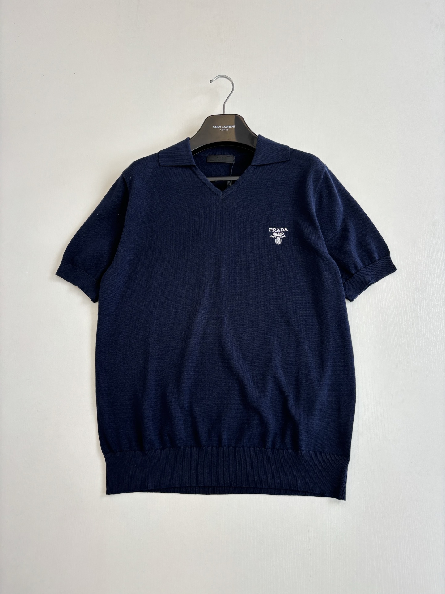 Prada Prad*/普拉达 字母标识刺绣针织翻领Polo衫