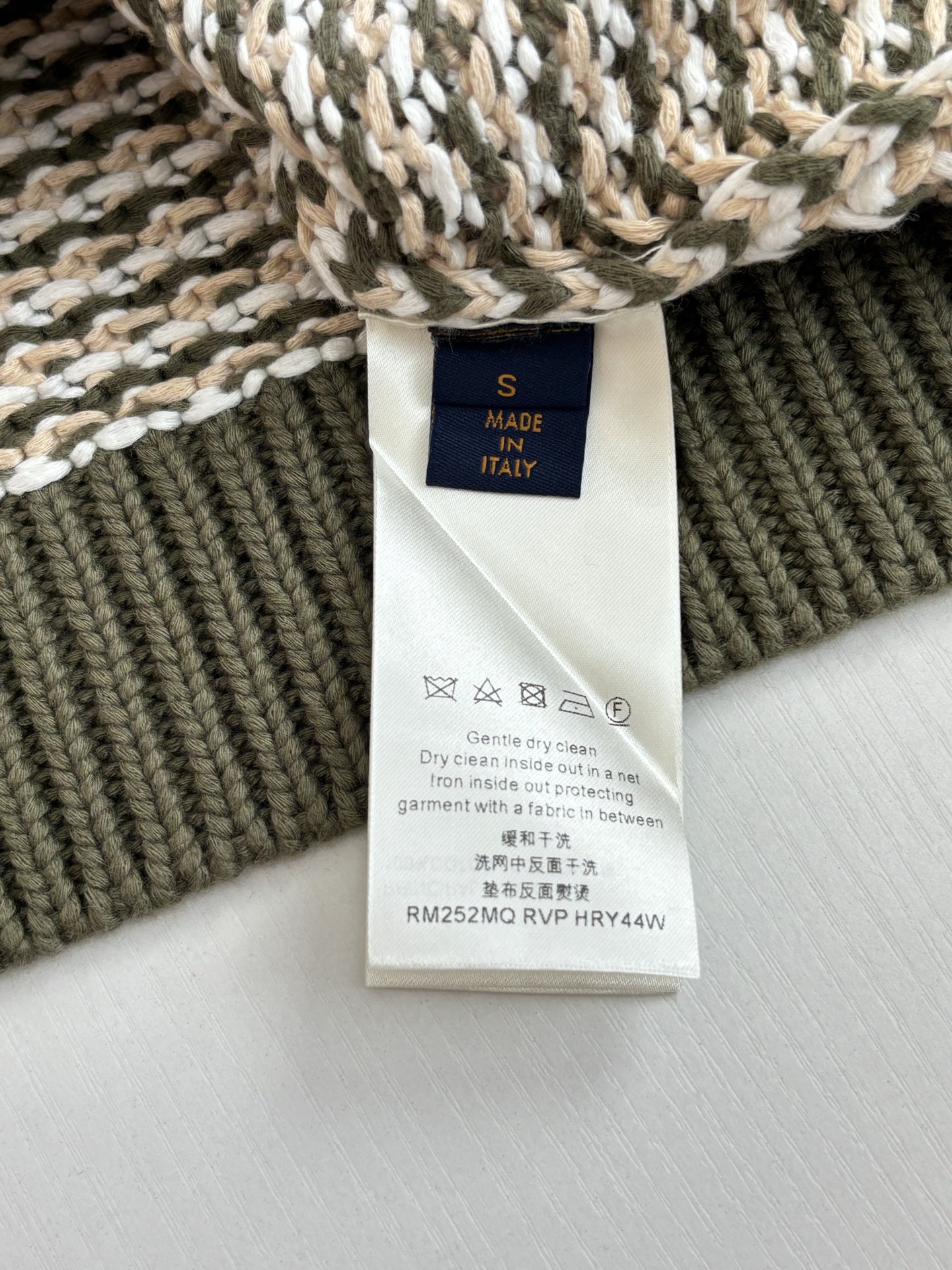 Louis Vuitton 1V/路易 橄榄绿千鸟格针织短袖Polo衫