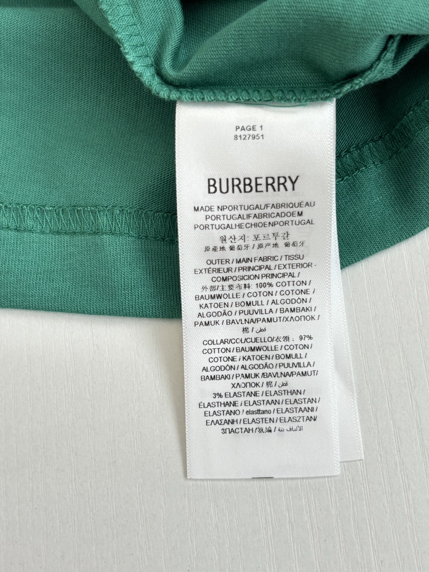 Burberry Burberr*/巴宝莉 胸口战马刺绣圆领短袖T恤