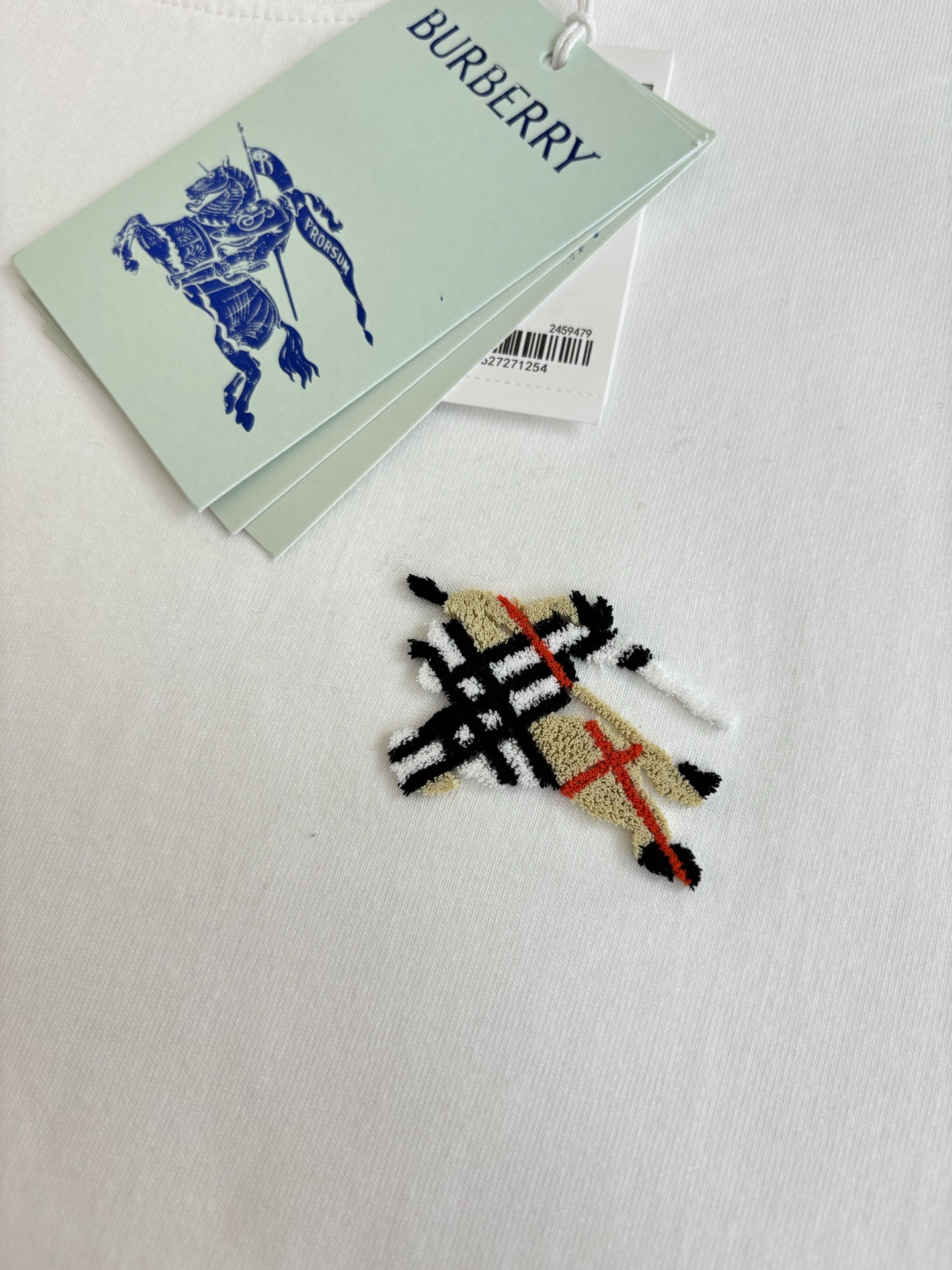 Burberry Burberr*/巴宝莉 胸口战马刺绣圆领短袖T恤
