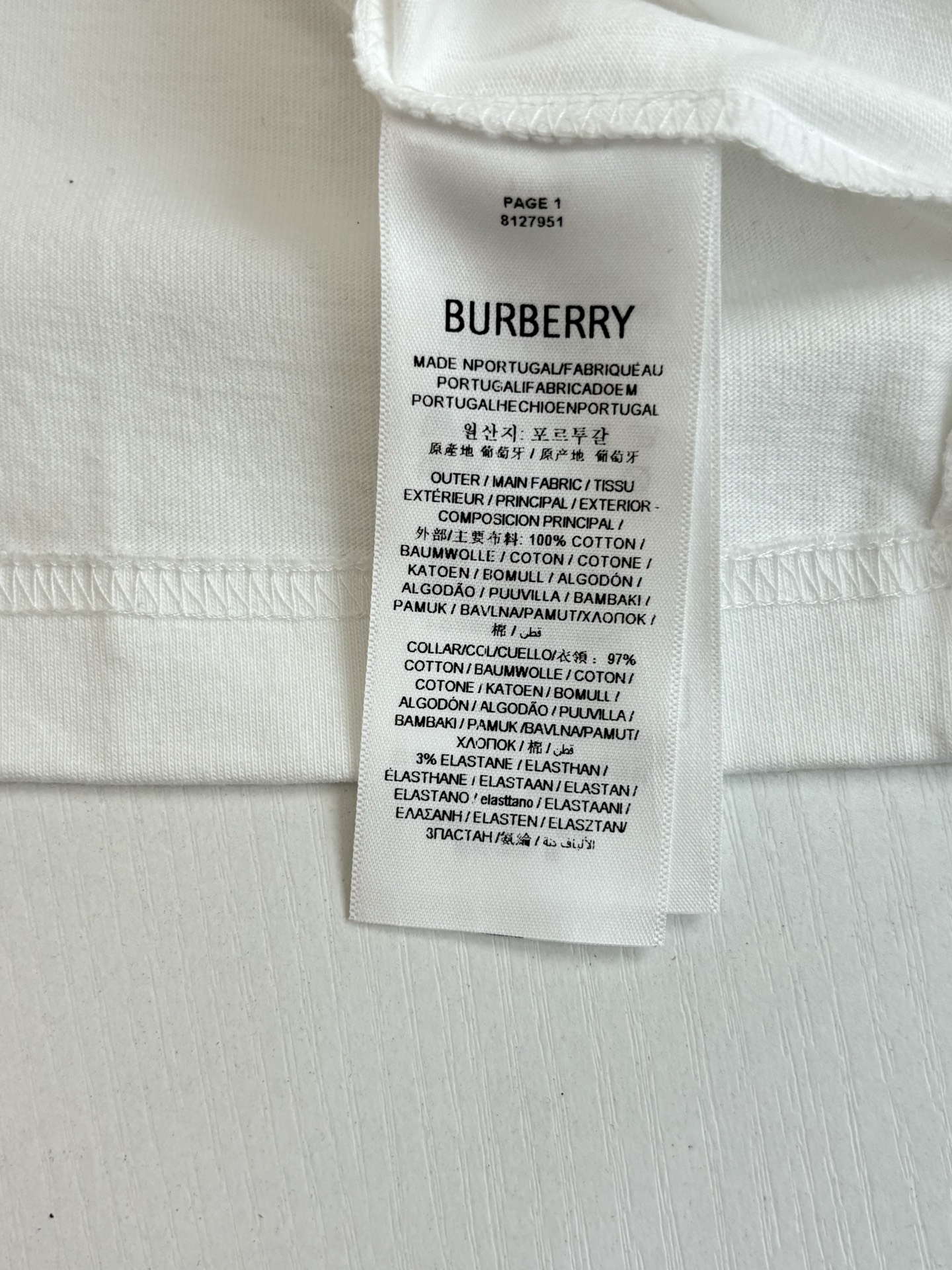 Burberry Burberr*/巴宝莉 胸口战马刺绣圆领短袖T恤