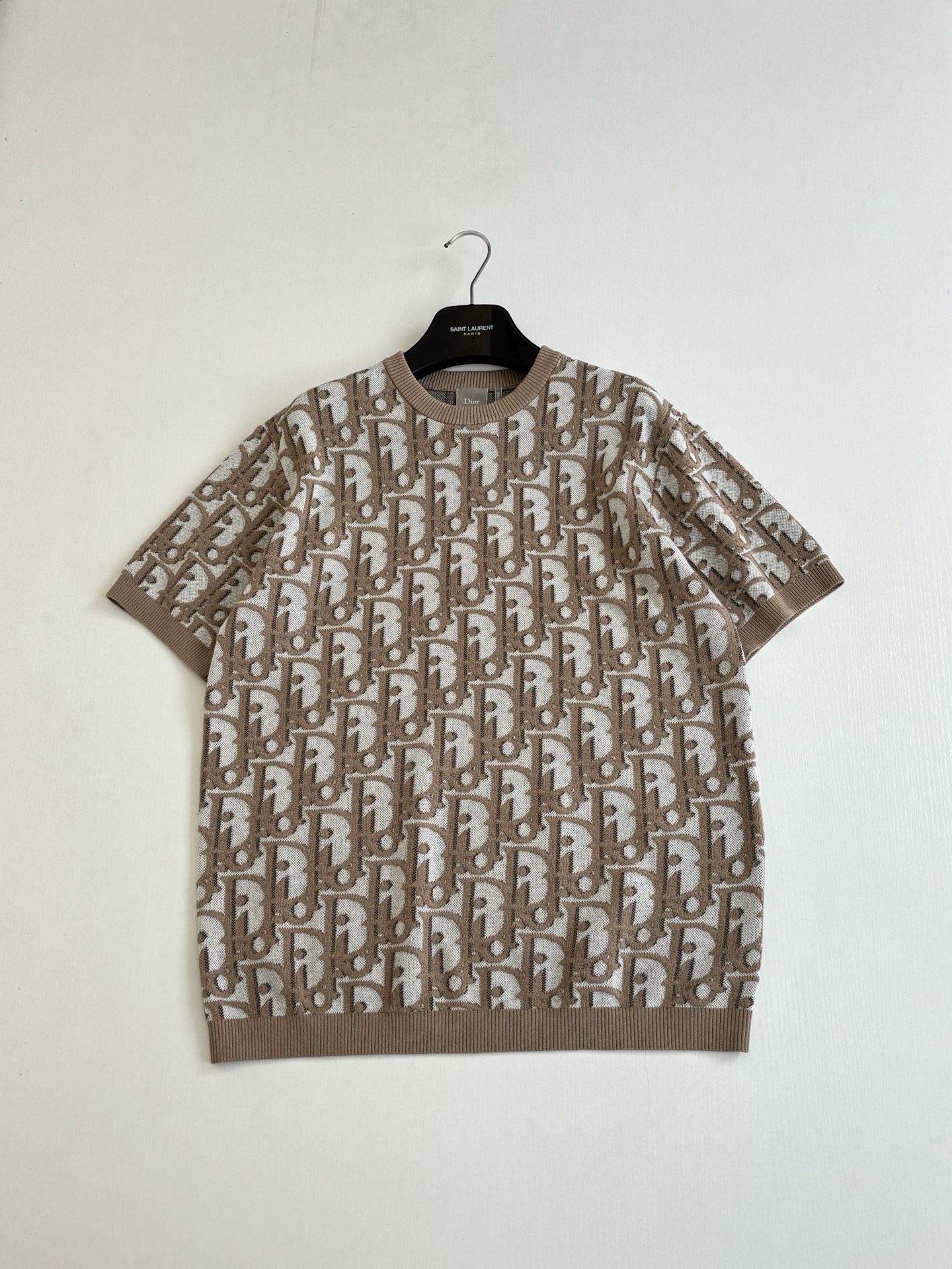 Dior Dio*/迪奥 SS26 Obliqie老花提花针织短袖T恤