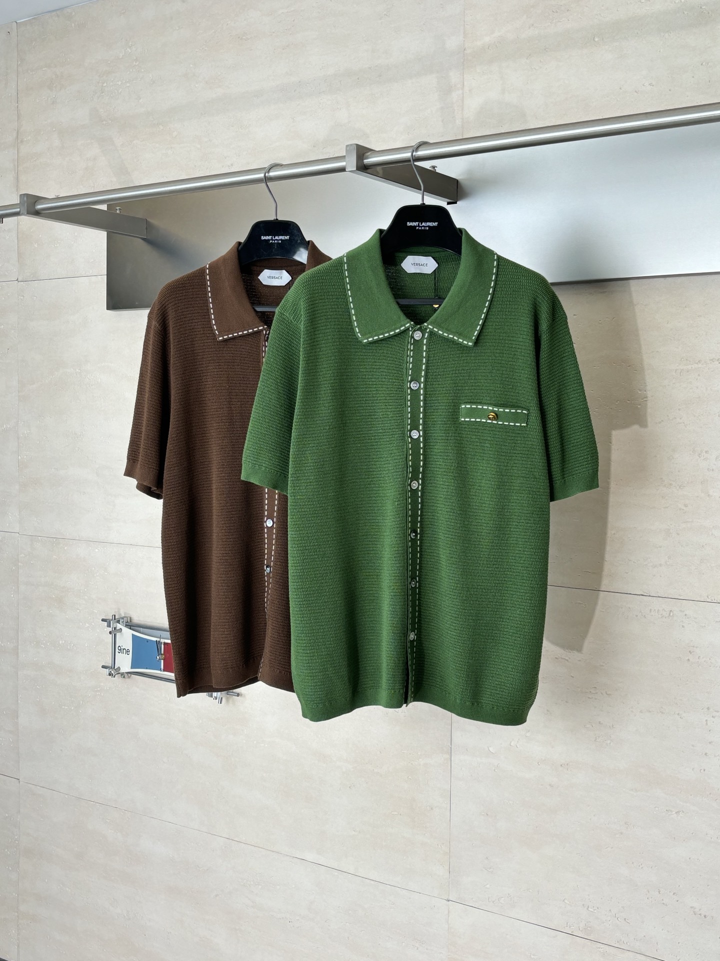 Versace Versac*/范思哲 SS26 翻领华夫格网眼针织开衫