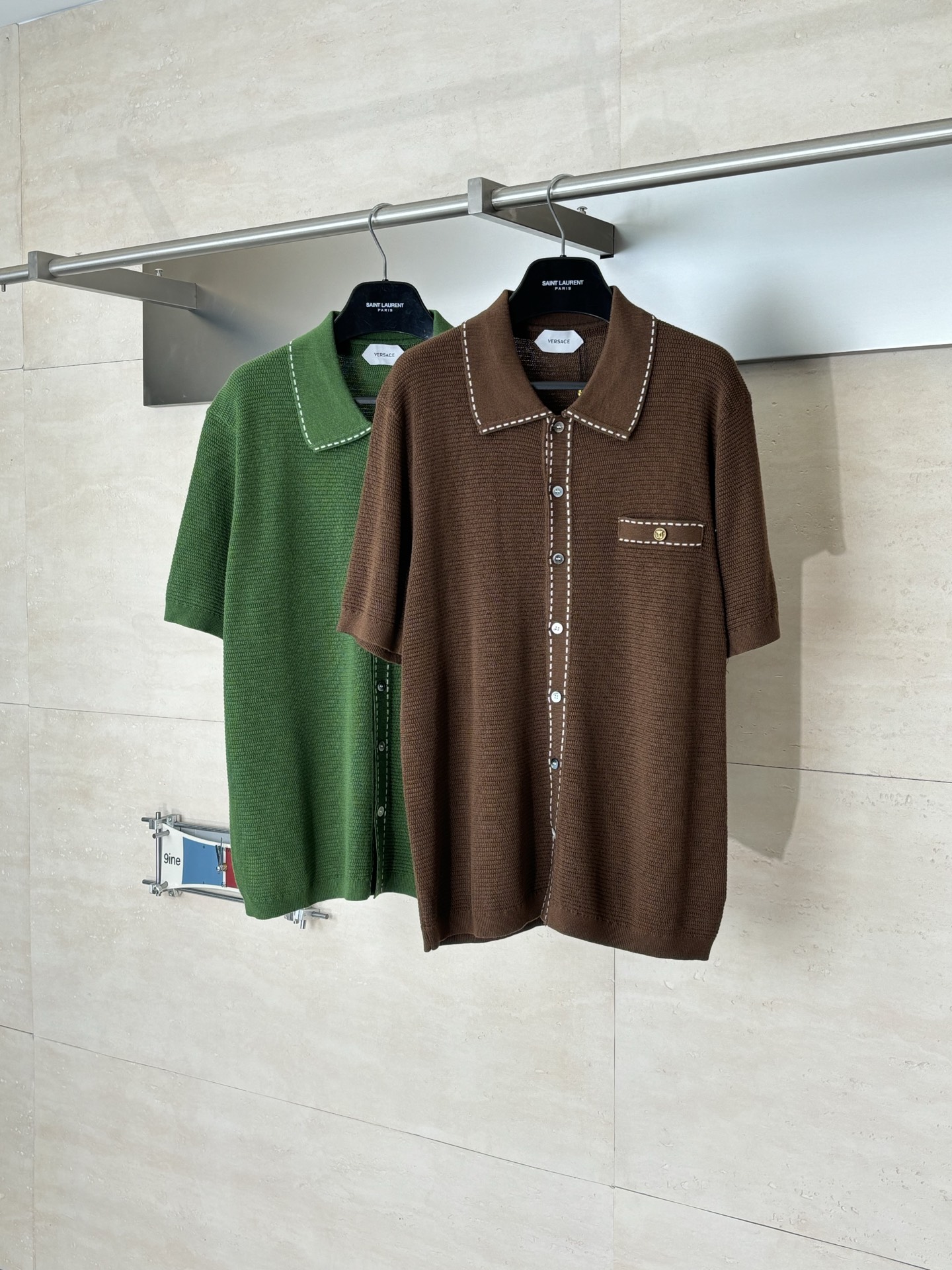 Versace Versac*/范思哲 SS26 翻领华夫格网眼针织开衫