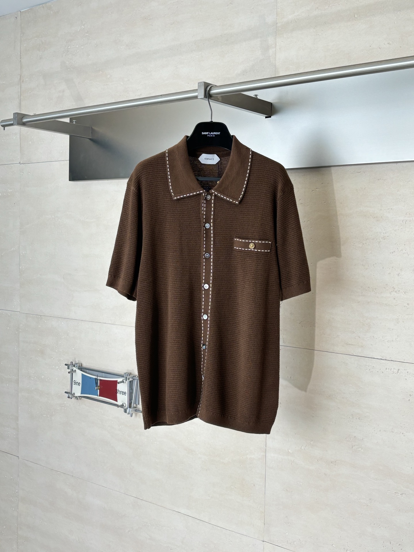 Versace Versac*/范思哲 SS26 翻领华夫格网眼针织开衫