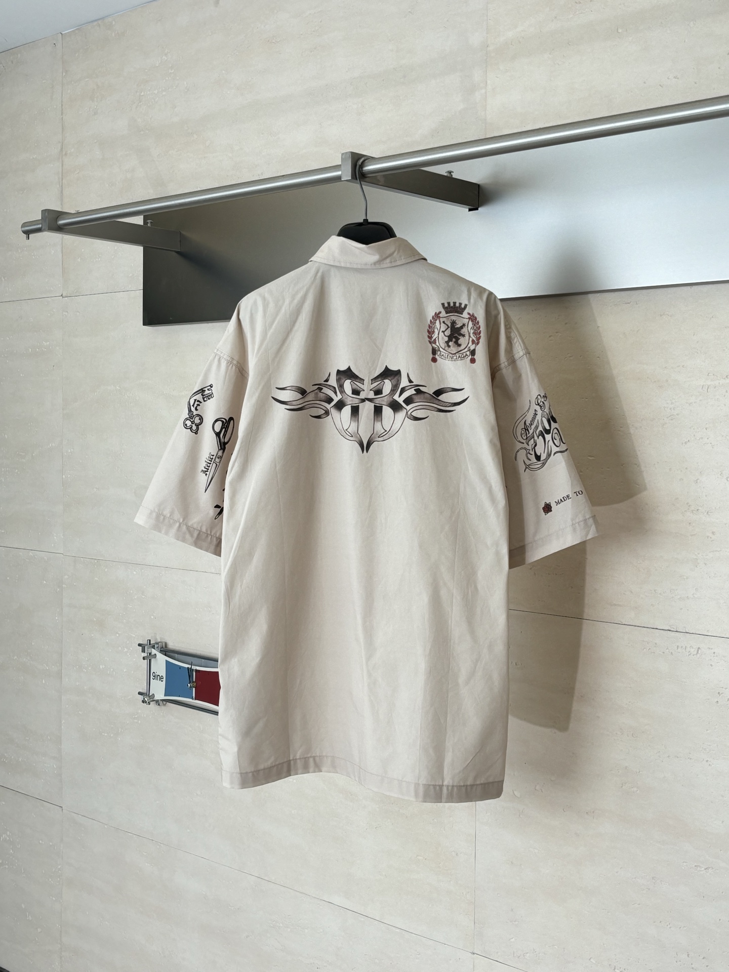 Balenciaga Balenciag*/巴黎 26SS 纹身印花套装短袖衬衫